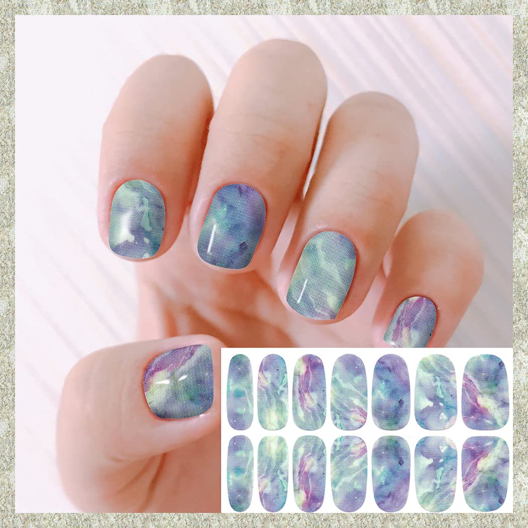 WOKOTO 20 Sheets Marble Nail Polish Strips Kit - DIY Peel & Stick Nail Wraps with Nail File for Women & Girls | Easy Nail Art Stickers for Home, Party, Wedding, Travel & Daily Manicure | Long Lasting Fake Nails for Salon-Quality Results at Home | Perfect for Nail Art Enthusiasts, DIY Manicures, Gift Giving and Special Occasions