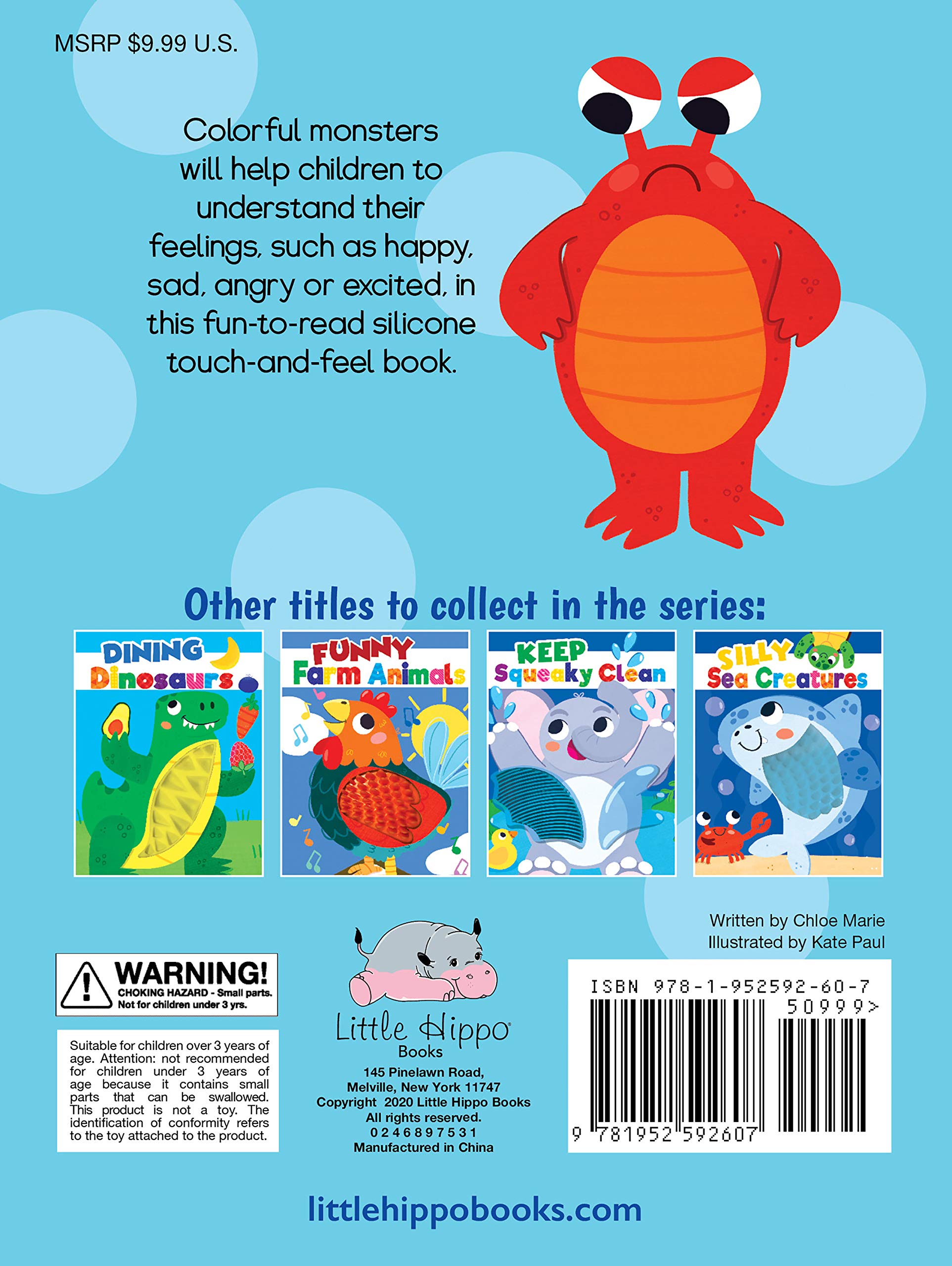 Moody Monsters - Interactive Silicone Touch and Feel Sensory Board Book for Toddlers - Early Learning & Tactile Exploration for Babies 1-3 Years Old | Perfect for Bedtime Stories & Sensory Play
