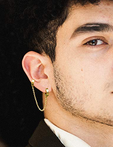 Hypoallergenic Stainless Steel Hoop Earrings for Women & Men - Silver/Gold/Black Double Huggie Earrings - Fashion Punk Jewelry Gift for Him & Her - Perfect for Everyday Wear, Parties & Special Occasions