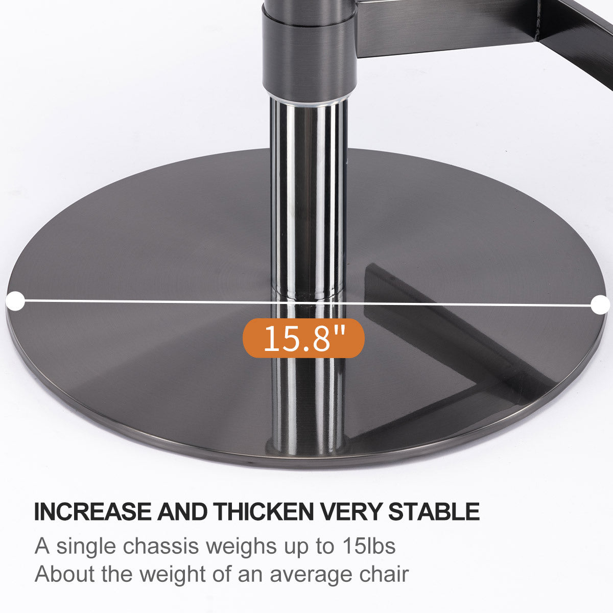 Black Titanium Stainless Steel Swivel Bar Stools - Adjustable Height Counter Stool for Kitchen Island, Breakfast Bar & Dining Room - Modern Bar Height Stool for Home, Restaurant & Cafe (1-Pack)