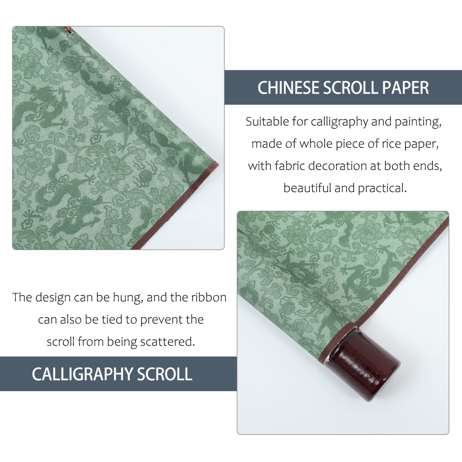 SEWACC 2-Piece Calligraphy Scroll Set - Blank Rice Paper Hanging Scrolls for Chinese Calligraphy, Art Painting & Writing | Perfect for Home Decoration, Gift Giving & Traditional Art Practice