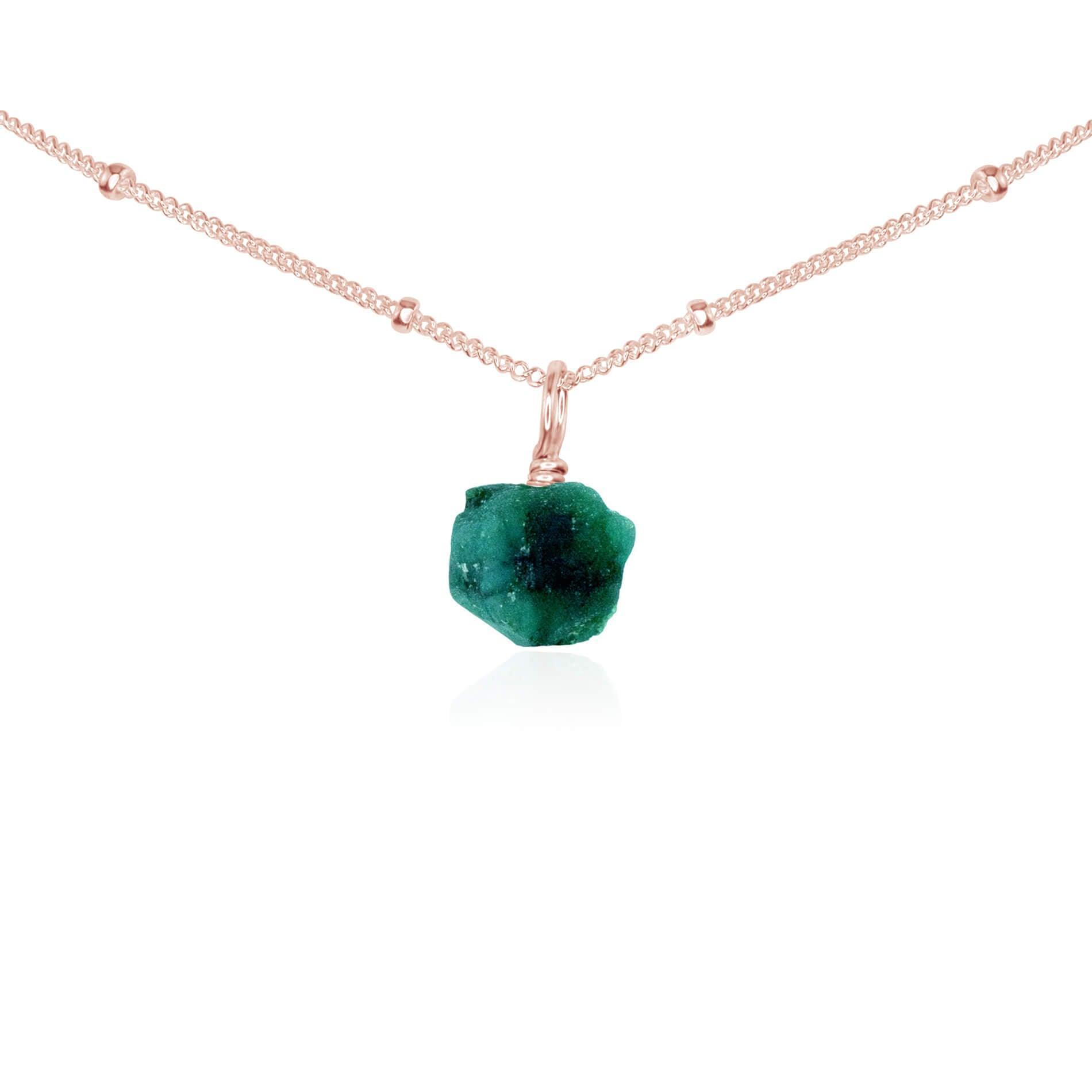 Natural Tiny Rough Emerald Gemstone Pendant Choker Necklace - Handmade Boho Jewelry for Women, Perfect for Everyday Wear & Special Occasions