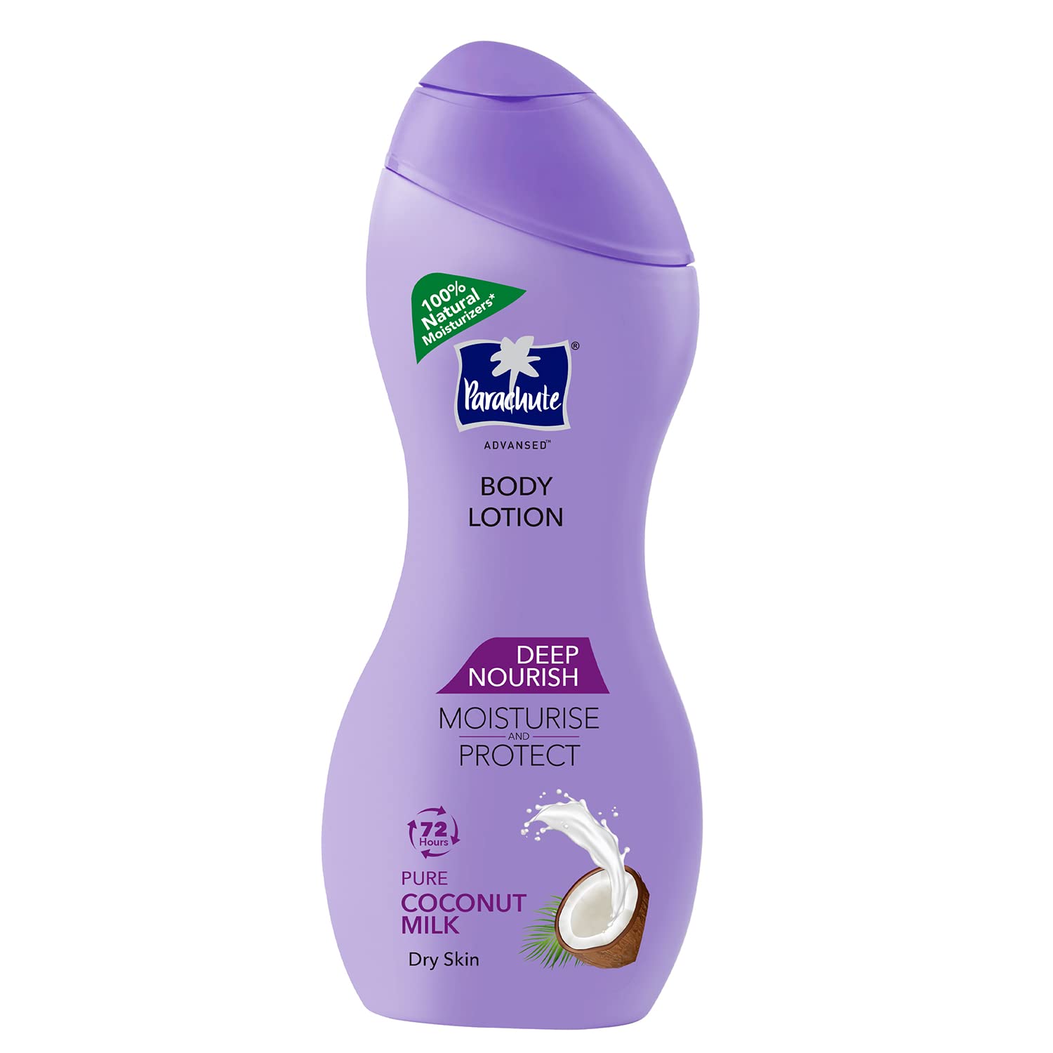 Parachute Advanced Deep Nourish Body Lotion for Women & Men - 250ml | Pure Coconut Milk, 100% Natural, 72h Moisturization for Dry Skin | Perfect for Daily Hydration & After-Shower Care