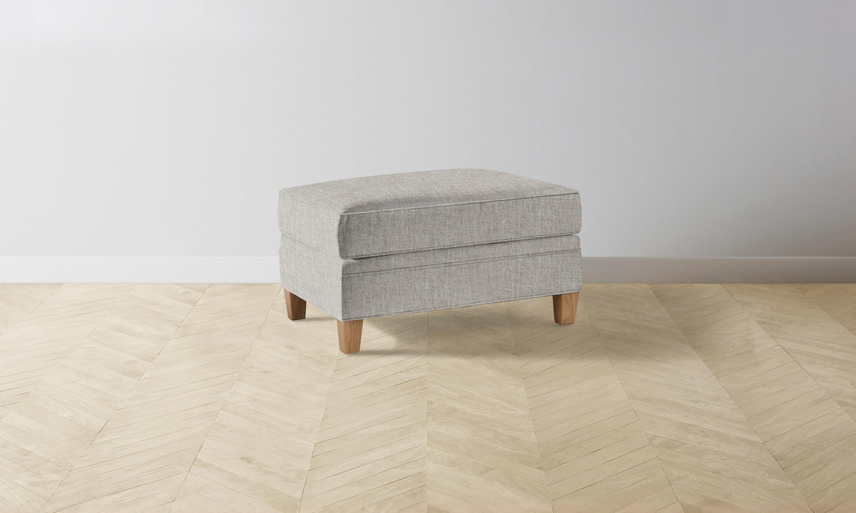 The Carmine Ottoman - Heritage Belgian Linen Agate | Stylish Footrest & Living Room Accent Piece for Modern Homes