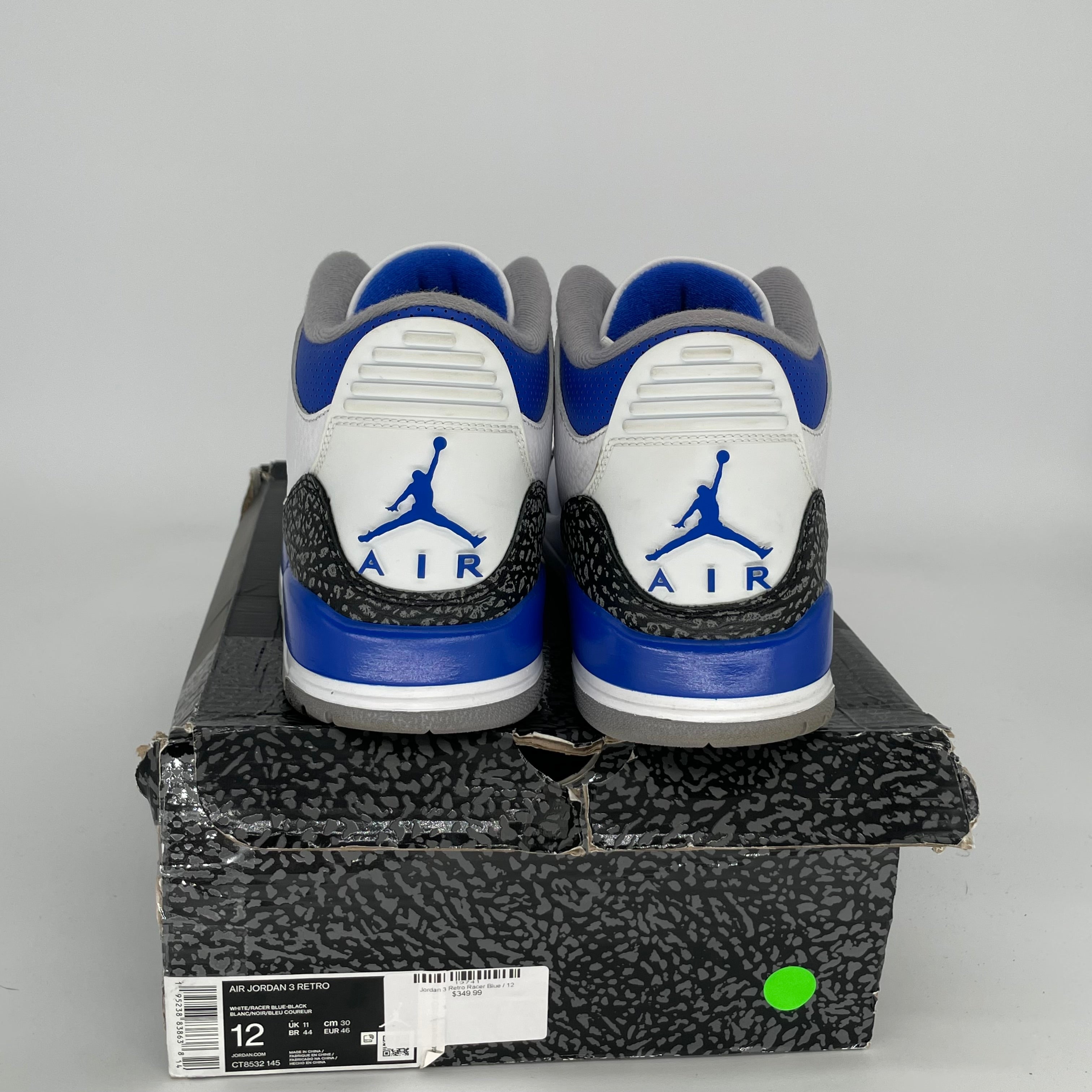 Original Title: AIR JORDAN 3 RACER BLUE SIZE 12 CT8532 145   Optimized Title: **Air Jordan 3 Retro Racer Blue Men's Basketball Shoes Size 12 - CT8532-145 | Stylish Sneakers for Casual Wear, Sports & Street Fashion**