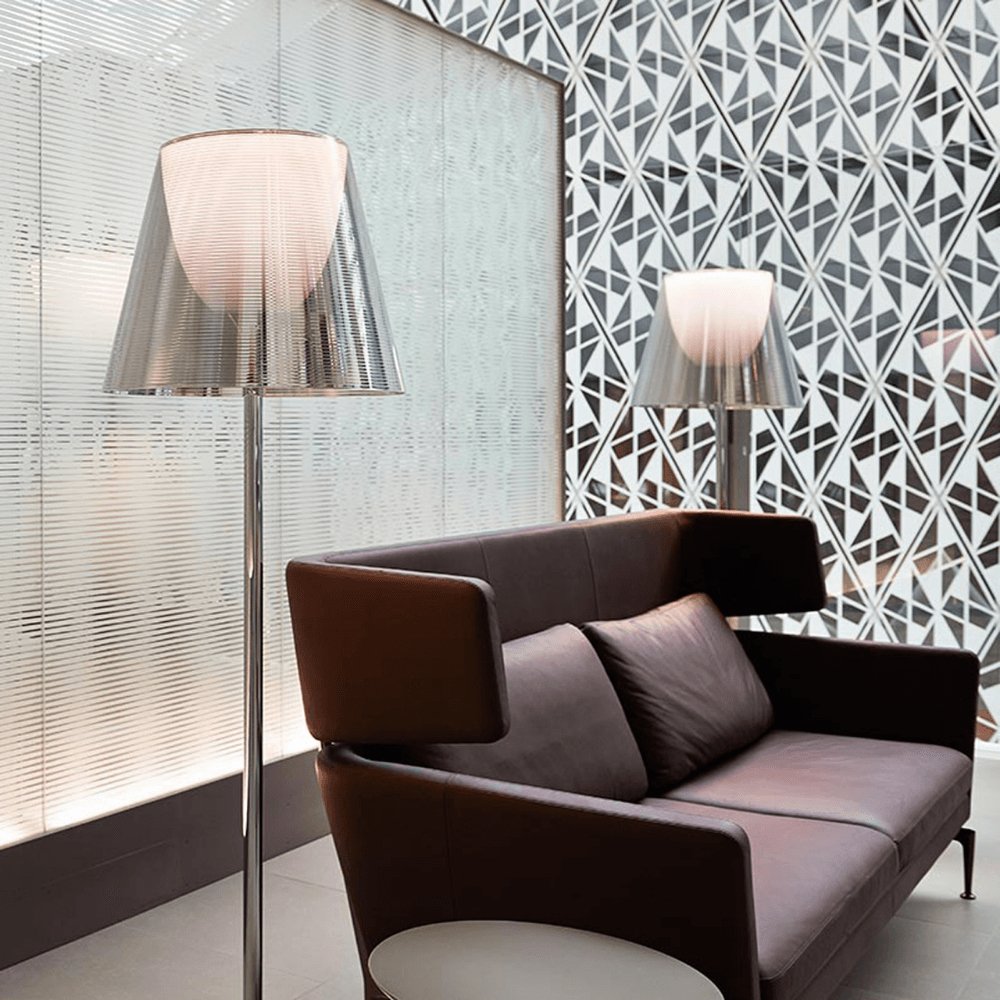 Chrome Prism Floor Lamp - Modern LED Standing Light with Adjustable Brightness for Living Room, Bedroom & Office Decor