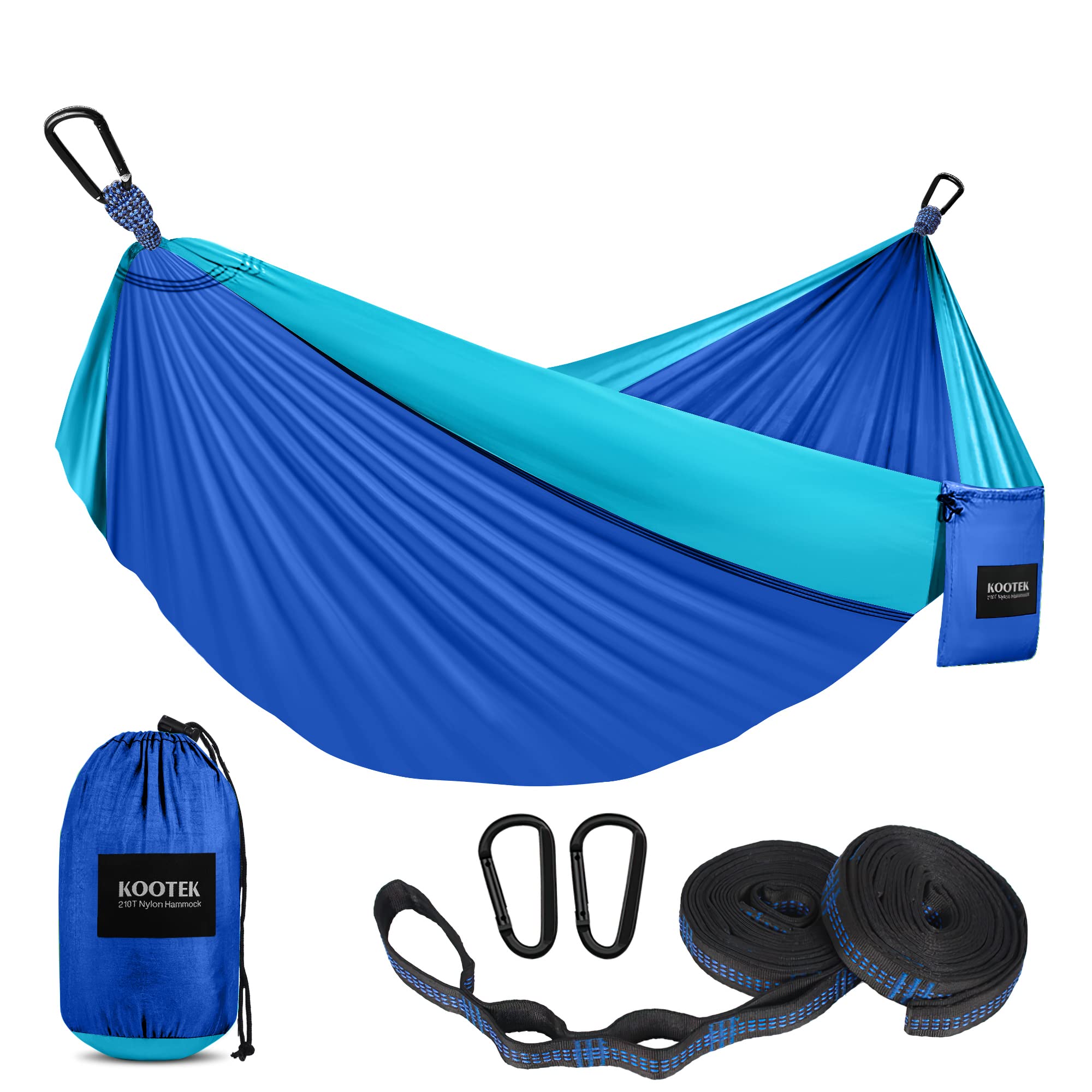 Kootek Portable Camping Hammock - Lightweight Double & Single Hammock with Tree Straps - Perfect for Outdoor Adventures, Hiking, Beach Trips and Backpacking Travel Gear