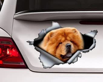 Red Chow Chow Vinyl Sticker - Waterproof Car Decal for Windows, Laptop & Phone | Cute Dog Decoration for Pet Lovers & Dog Moms | Perfect Gift for Dog Owners