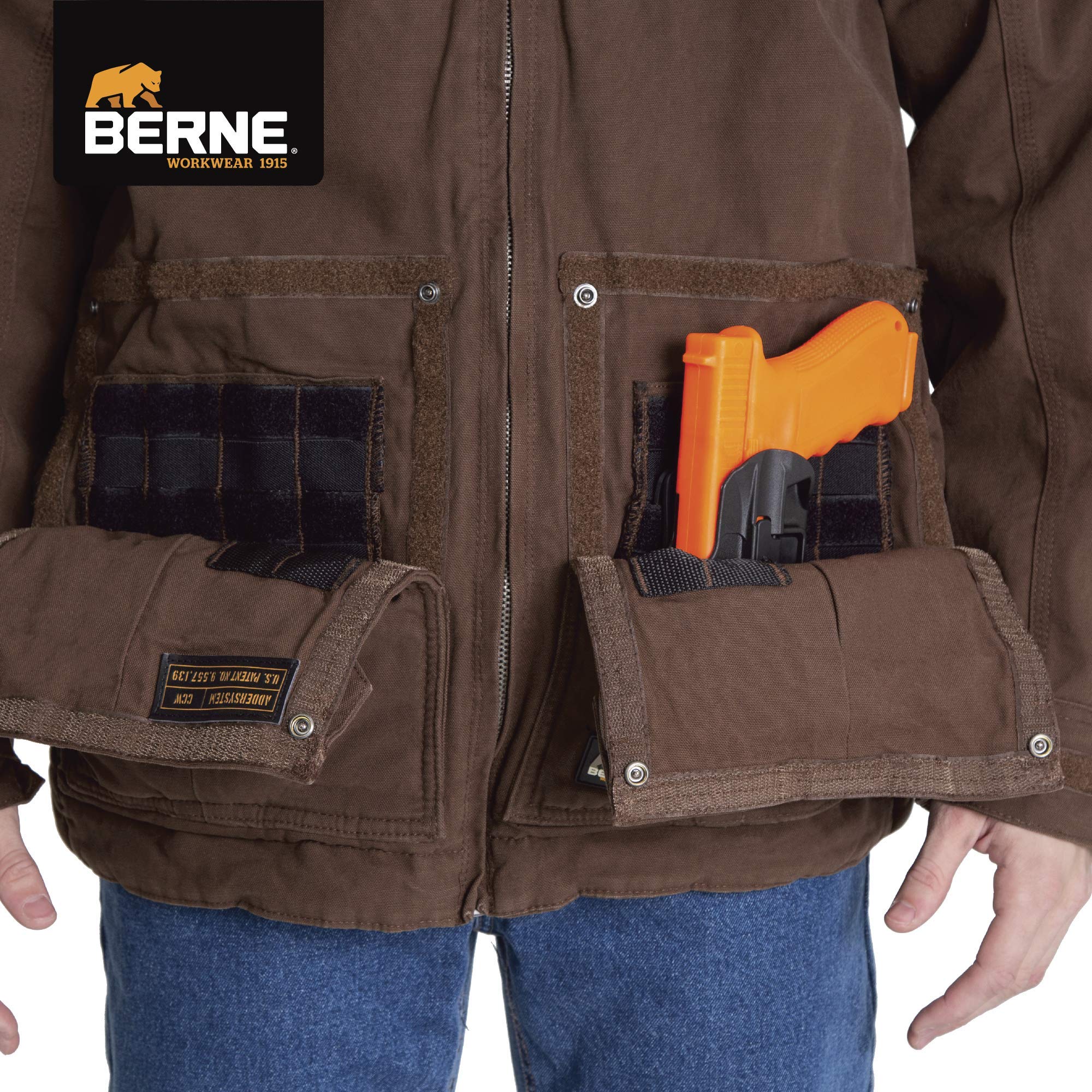 Berne Men's Echo One One Concealed Carry Jacket - Tactical Concealed Carry Jacket for Men with Hidden Pockets | Perfect for Outdoor Activities, Hunting & Everyday Wear