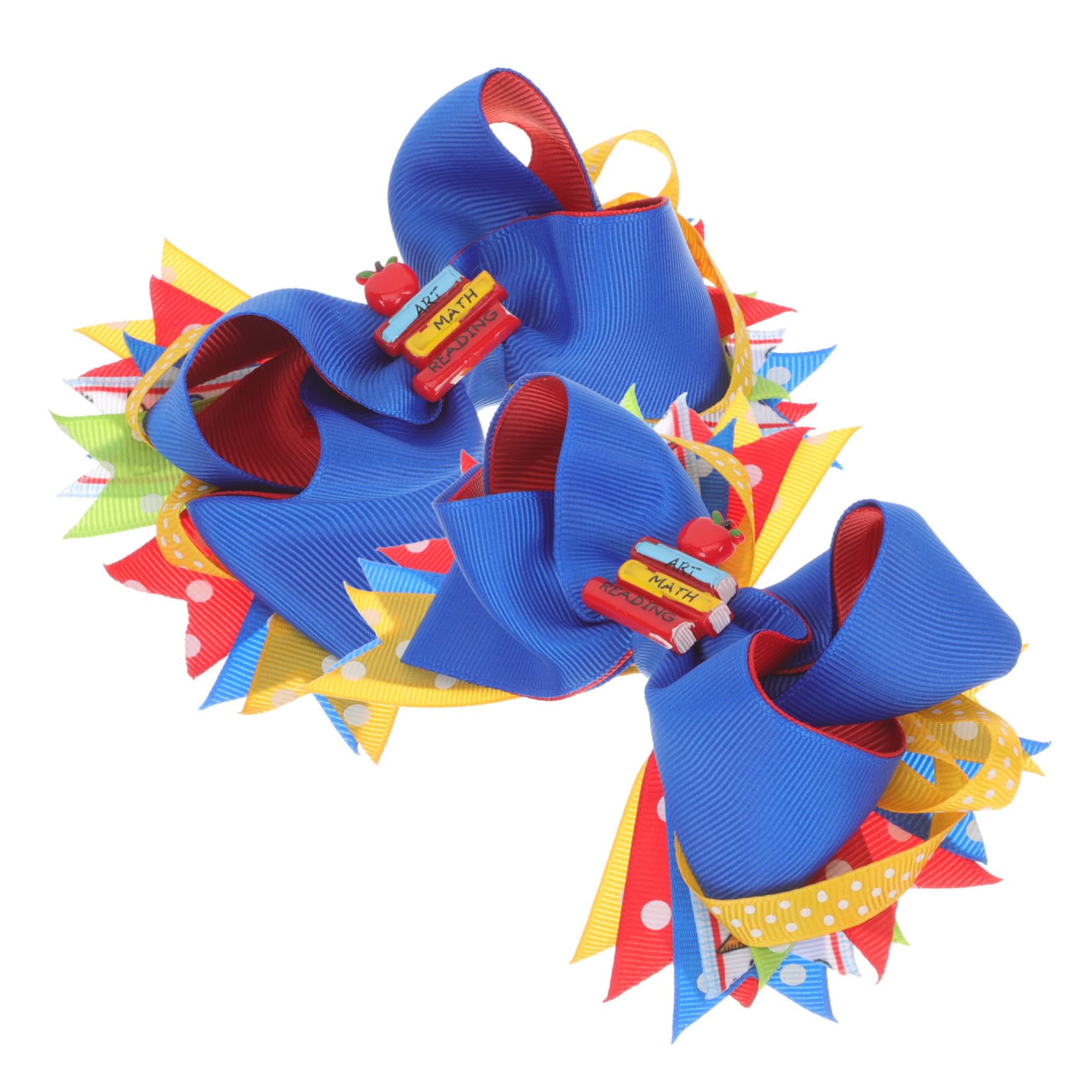 4 Pcs Girls Small Hair Bows - Fancy Hair Clips & Barrettes for Baby, Kids & Women | Satin Scrunchies for Curly Hair | Big Bow Hair Accessories for Back to School & Special Occasions