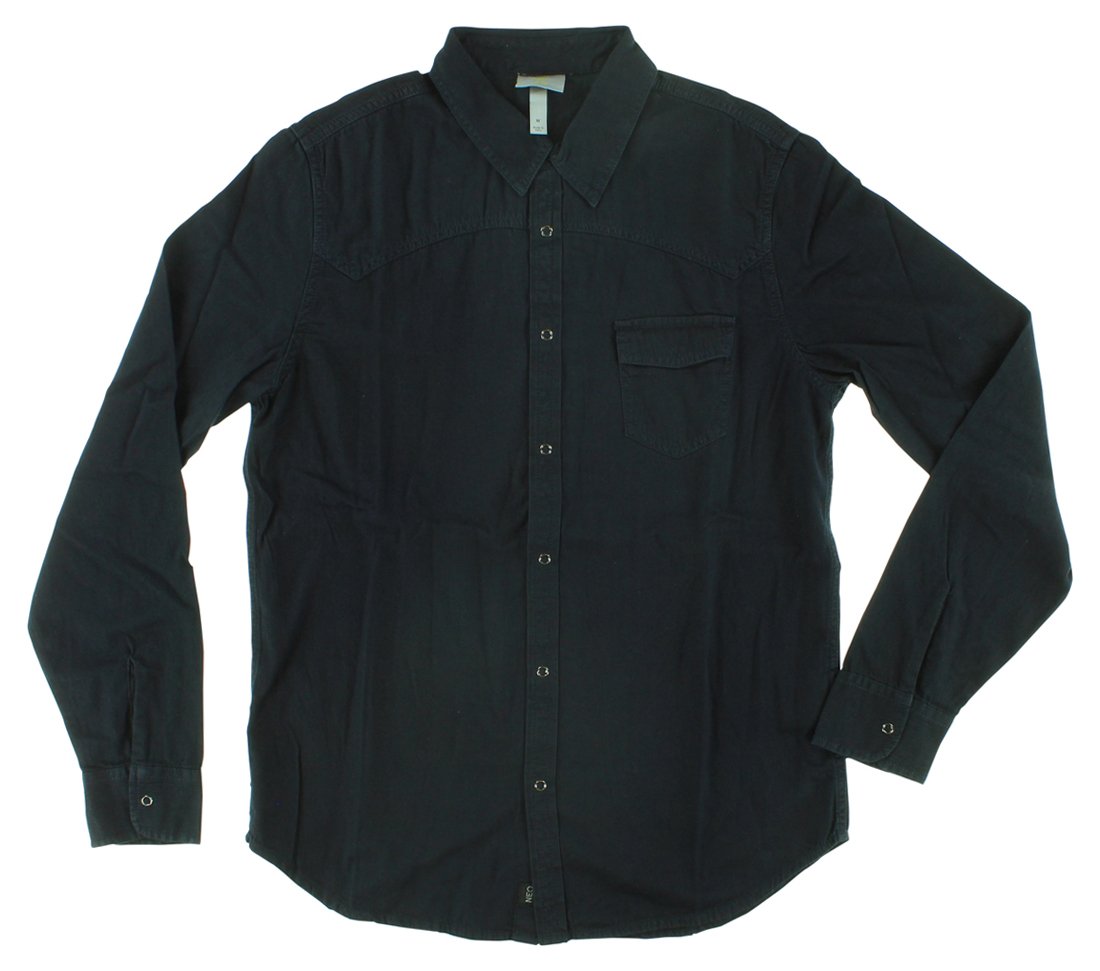 adidas Men's Denim Shirt - Dark Blue XS | Classic Casual Button Down Shirt for Everyday Wear & Street Style Outfits