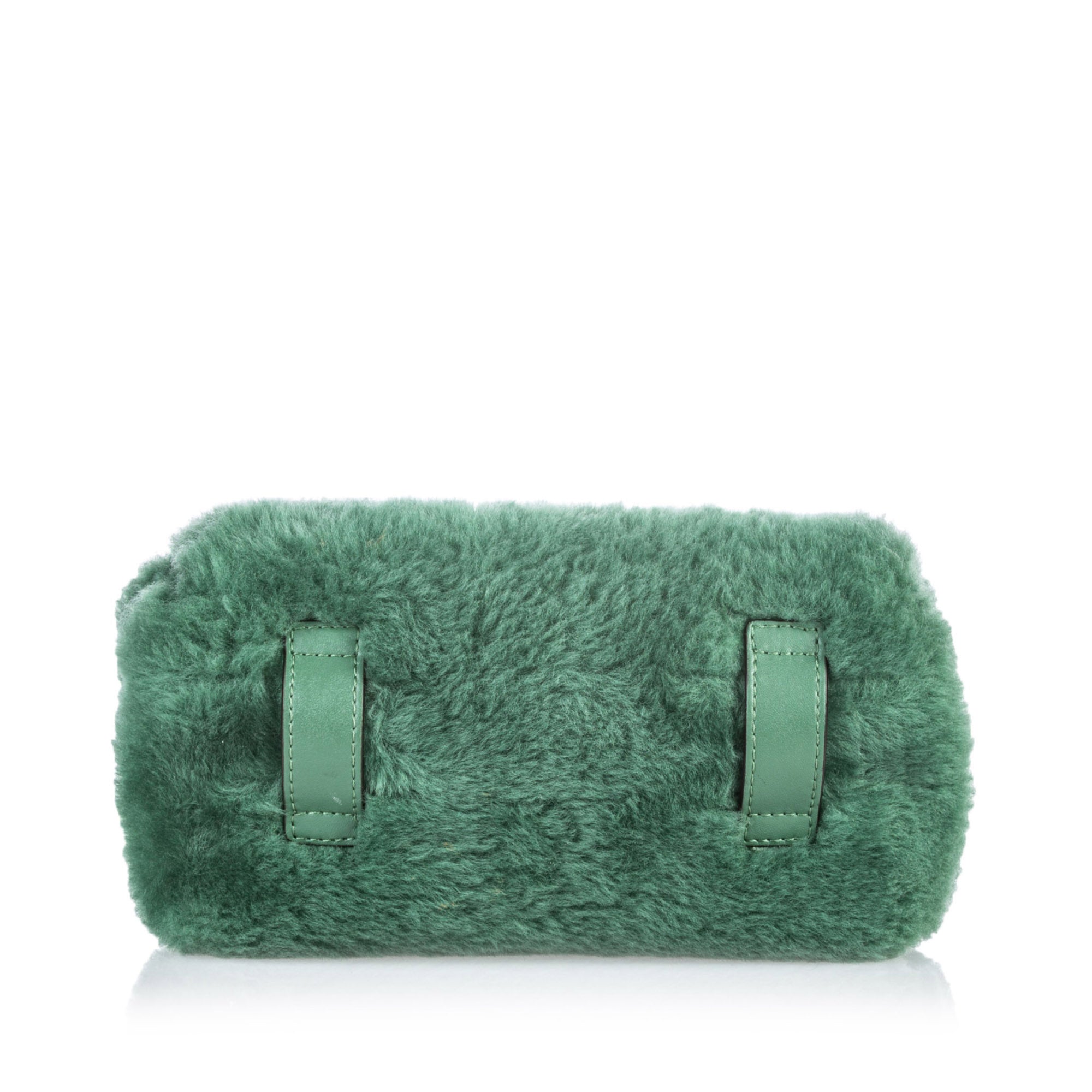 Fendi Sea Green Shearling Convertible 2-in-1 Crossbody Belt Bag for Women | Luxury Designer Handbag for Everyday Use, Travel & Night Out