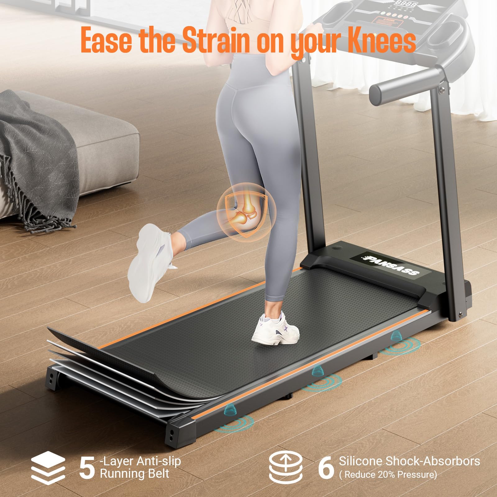 Portable Walking Treadmill for Home & Office - Compact Mini Treadmill with 12 HIIT Modes, 2.5HP Motor, LED Display - Perfect for Small Spaces, Under Desk Workouts & Home Gym Fitness Equipment