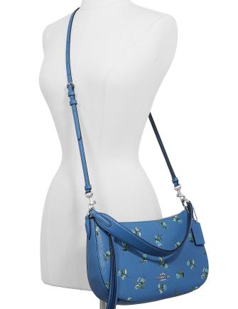 Coach Floral Print Leather Sutton Crossbody Bag for Women - Stylish Shoulder Purse for Daily Use, Work, Travel & Date Night