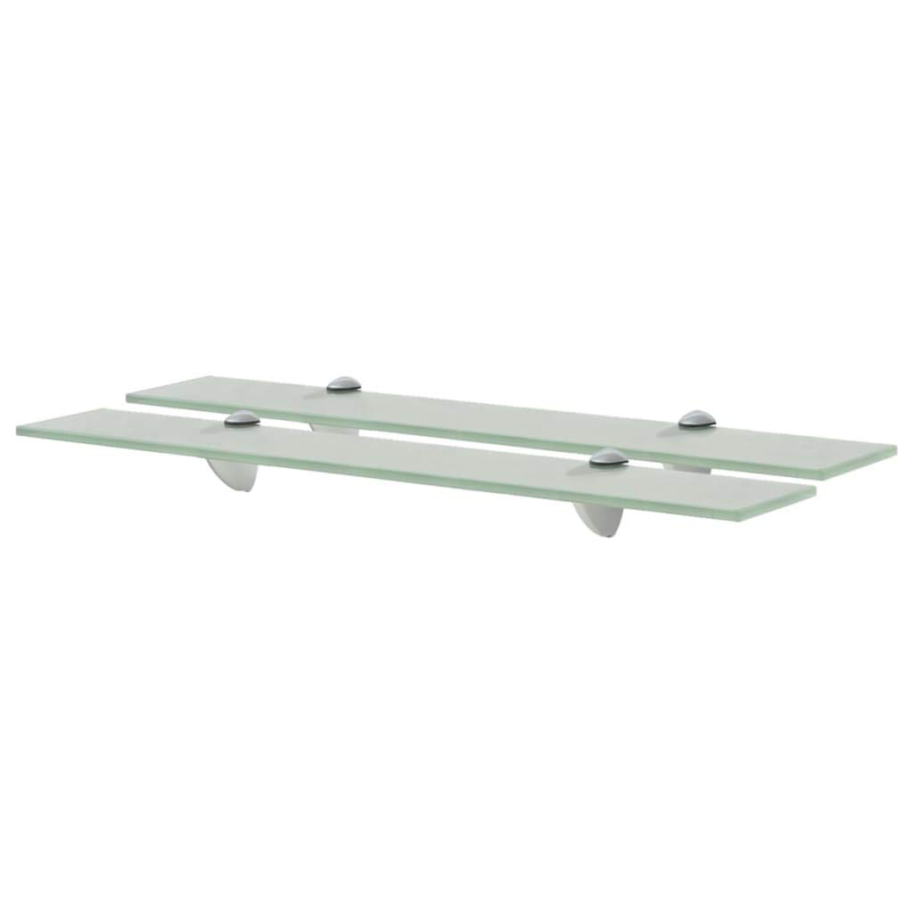 Floating Shelves Wall Mounted - 2 Pack Tempered Glass Shelves for Bedroom, Bathroom & Plant Display (23.6