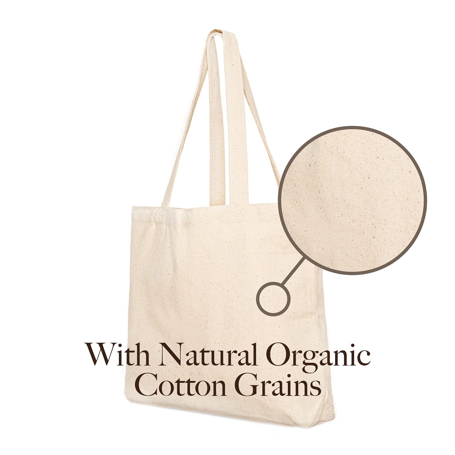 Premium Heavy Duty Canvas Tote Bag with Owl Design - 100% Natural Cotton Gusseted Shopping Bag for Groceries, Laptop & Everyday Use - Durable Reusable Eco-Friendly Carryall (T-OWL-XL)