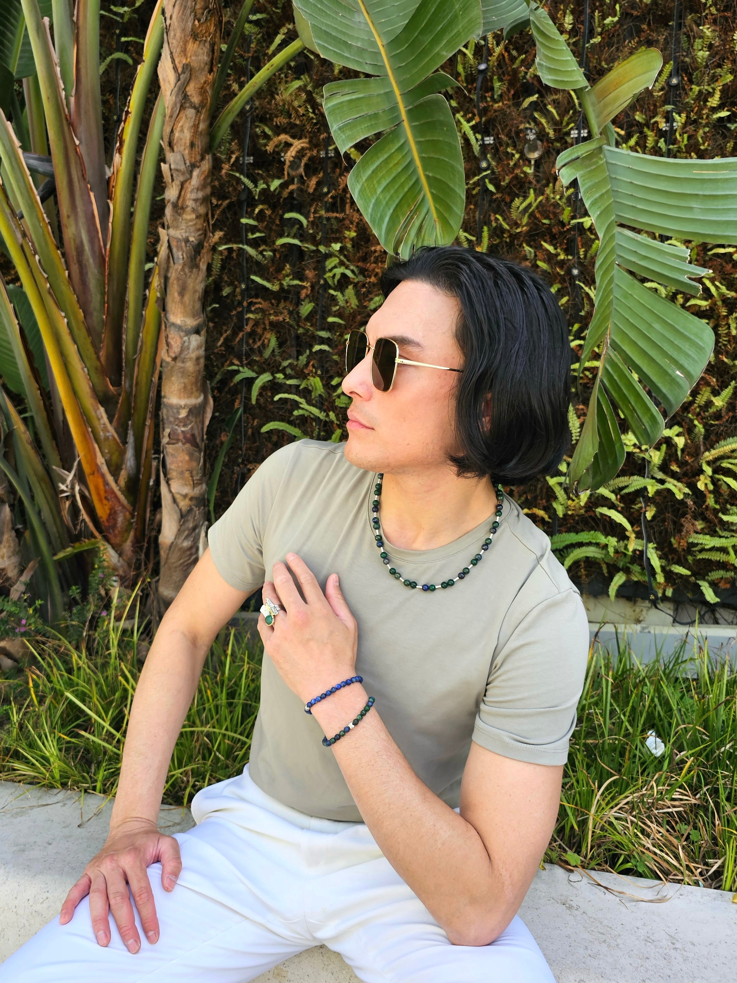 Phoenix Malachite Sterling Silver Men's Necklace - Handmade Jewelry for Gifts, Fashion & Spiritual Protection | MEN25