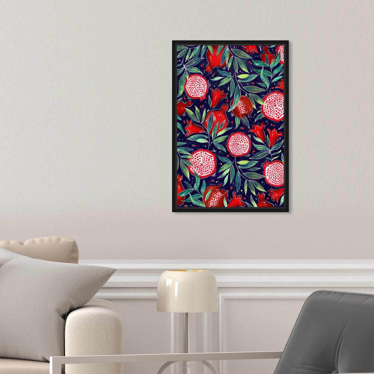 Blooming Tropical Flowers Framed Canvas Wall Art - White Cabin & Lodge Decor for Kitchen, Living Room, Bedroom | Nature-Inspired Home Decor & Gift Idea