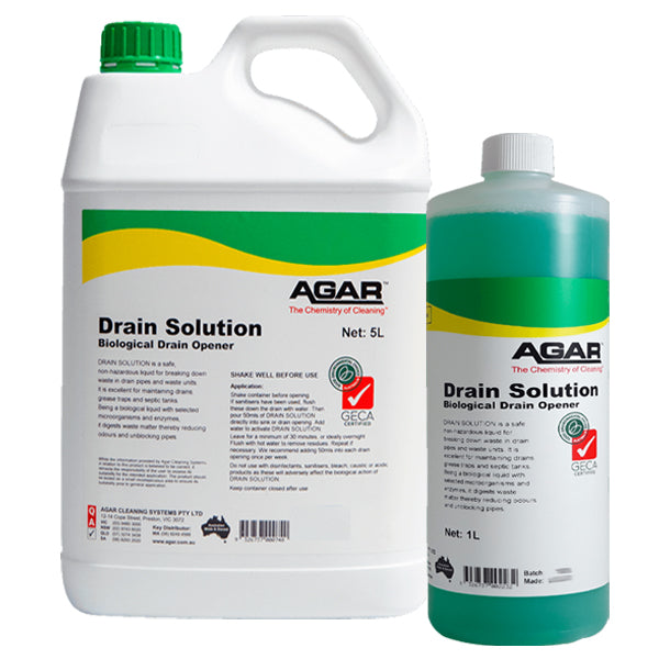 **Eco-Friendly Agar Drain Solution - Powerful Biological Drain Cleaner & Opener for Kitchen, Bathroom & Sink Clogs - Safe for Pipes & Septic Systems**