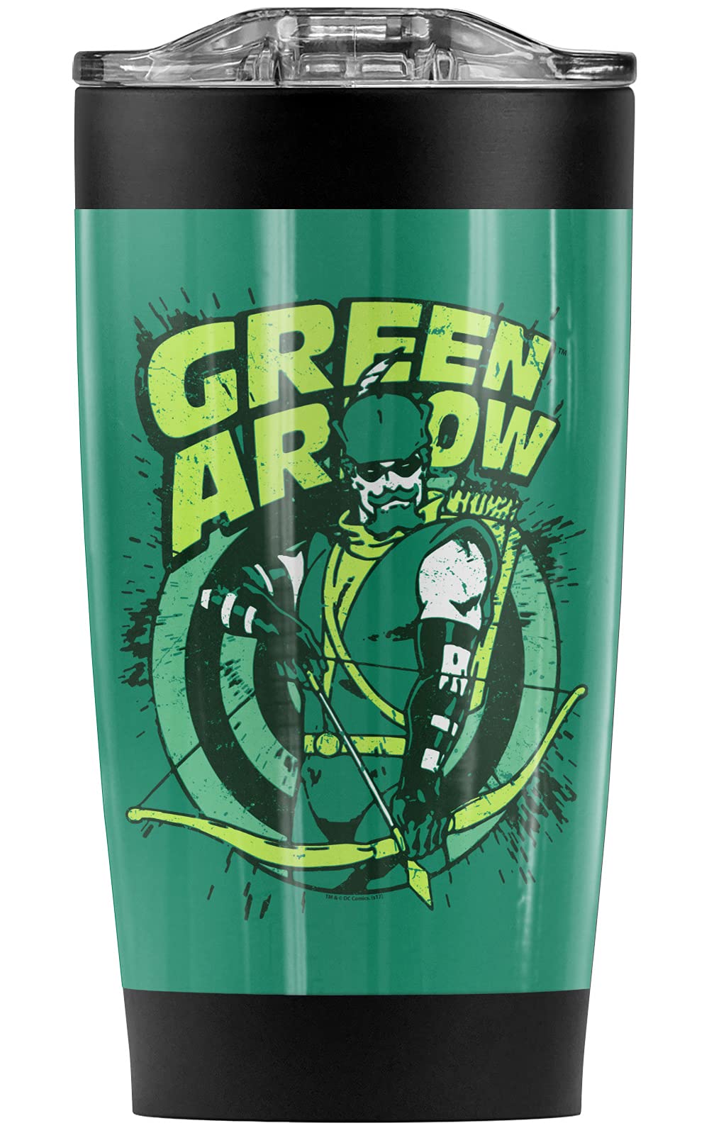 Justice League Green Arrow Stainless Steel Tumbler 20oz - Vacuum Insulated Travel Mug with Leakproof Lid | Double Wall Coffee Cup for Hot & Cold Drinks | Perfect for Office, Gym, Camping & Commuting