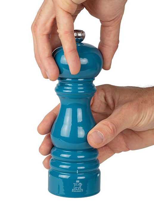 Peugeot Paris 7 Inch Premium Pepper Grinder - Pacific Blue Salt and Pepper Mill for Kitchen, Dining Table & Gourmet Cooking
