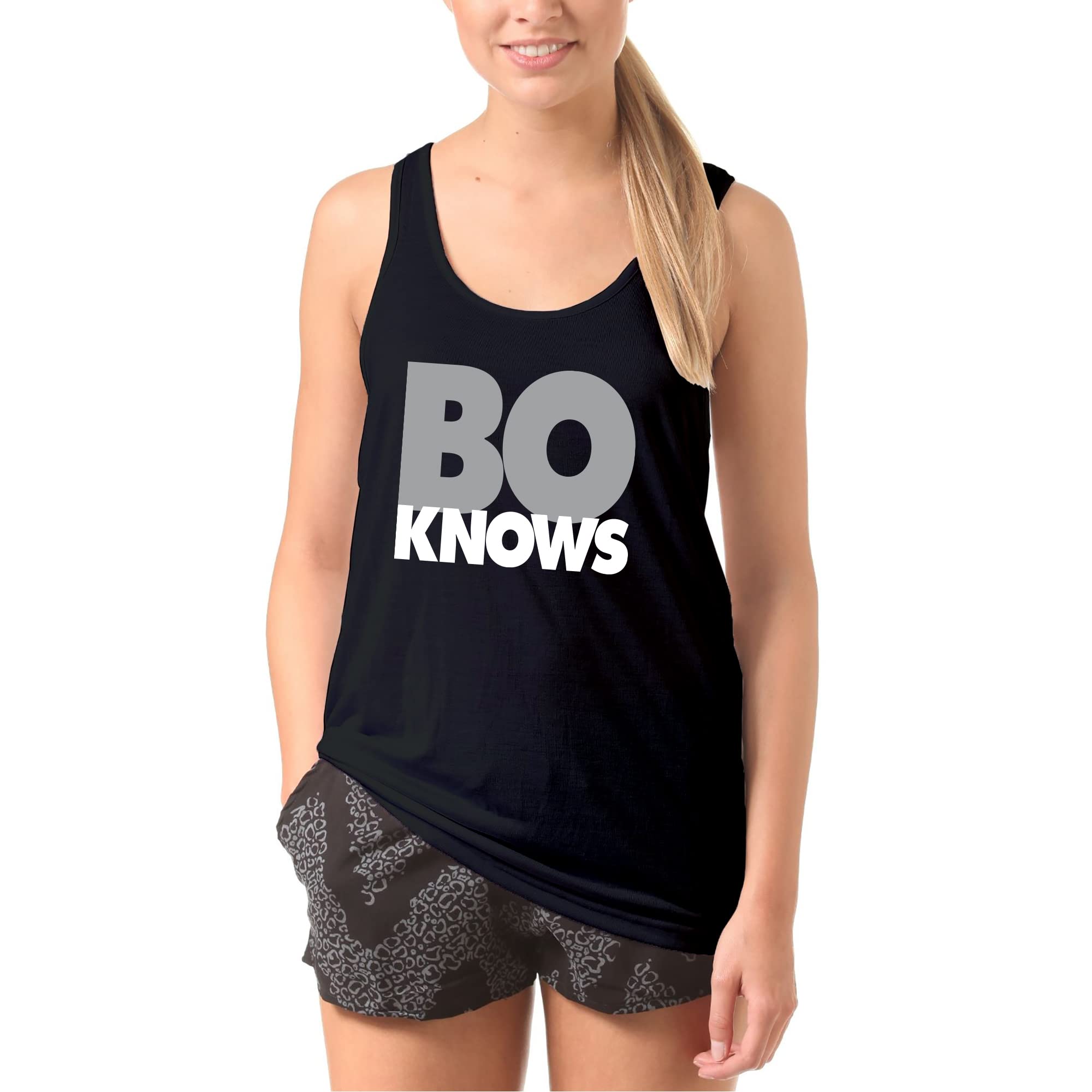 UGP Campus Apparel Bo Knows Men's Tank Top - Grey/Black - Athletic Workout Shirt for Gym, Running & Casual Wear