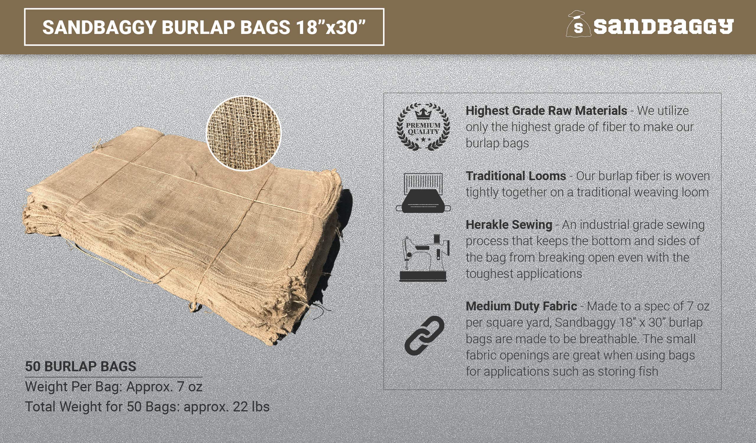 Sandbaggy Large Burlap Bags 18