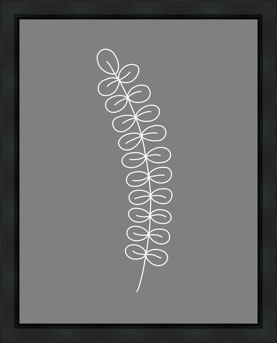 Minimalist Stem Gray Gallery Wrap Canvas Art - Modern Home Decor for Living Room, Bedroom & Office