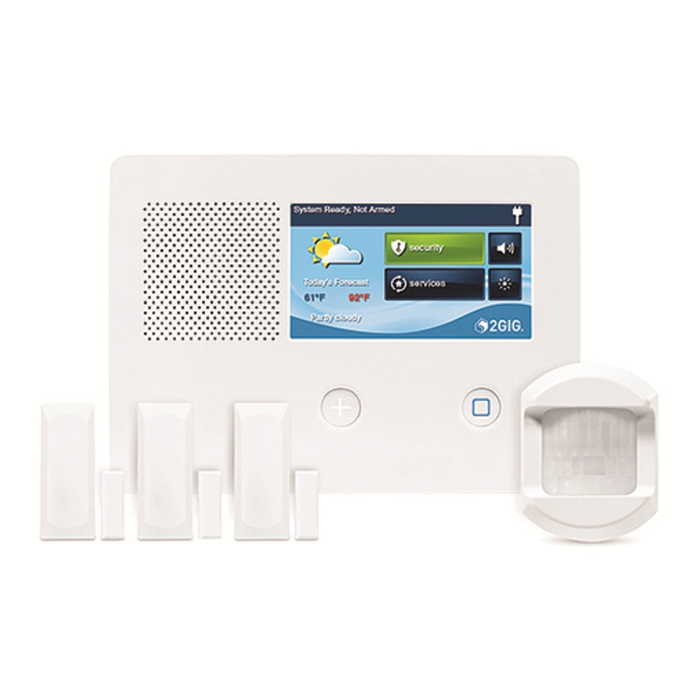 2GIG GC2e 345 K31 eSeries 3-in-1 Smart Home Security Kit - Wireless Alarm System with Touchscreen Panel, Door/Window Sensors & Motion Detector - Perfect for House, Apartment & Business Security