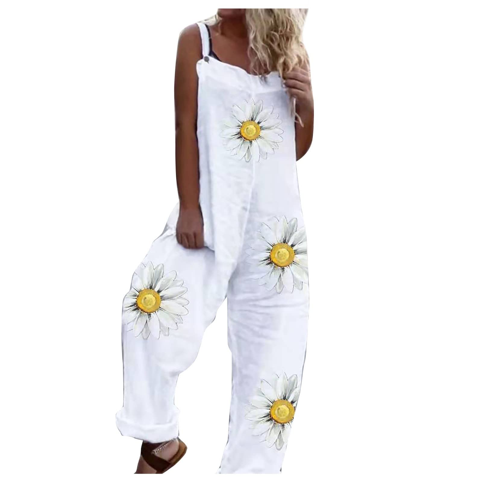 Gianthong Women's Summer Sleeveless Spaghetti Strap Jumpsuit Romper - Sexy Wide Leg Pantsuit for Beach, Party & Vacation Outfits