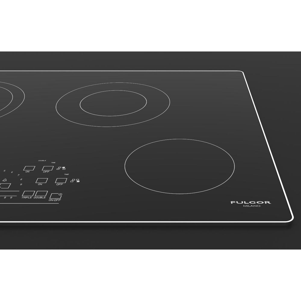 Fulgor Milano 30-Inch 600 Series 4-Burner Electric Cooktop with Glass Ceramic Surface - Stainless Steel (F6RT30S2) | Perfect for Modern Kitchens, Home Cooking & Professional Chefs