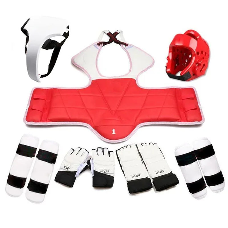 Taekwondo Protective Gear Set - 5 Piece Full Body Armor with Helmet, Chest Protector & Kickboxing Gloves for Martial Arts Training | Perfect for Sparring, Competition & Self-Defense Practice