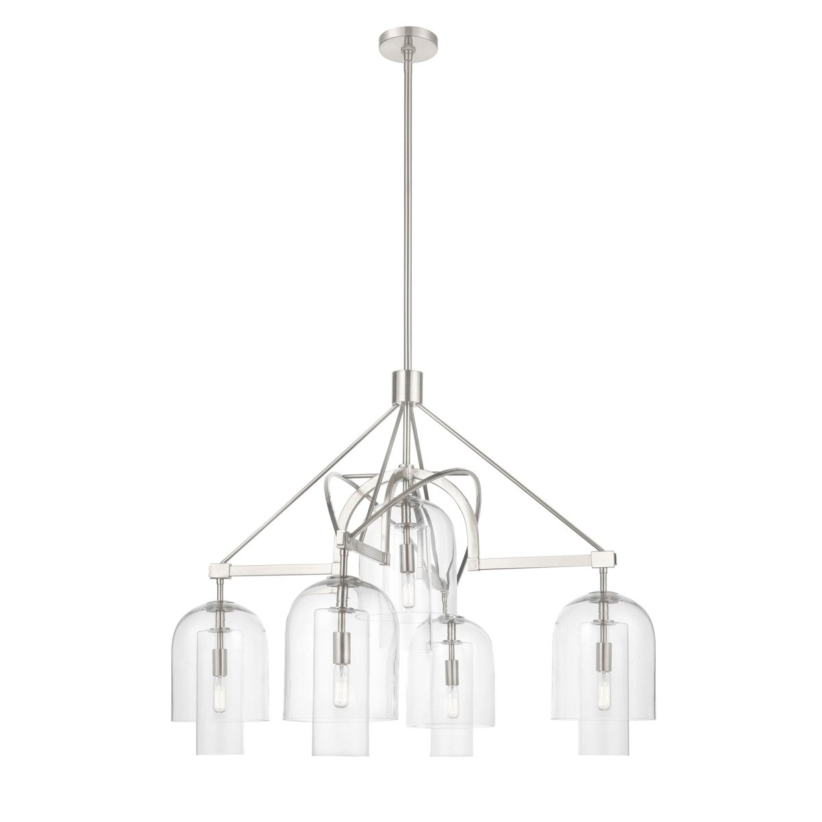 5-Light Modern Glass Bell Shade Round Chandelier - 35.5