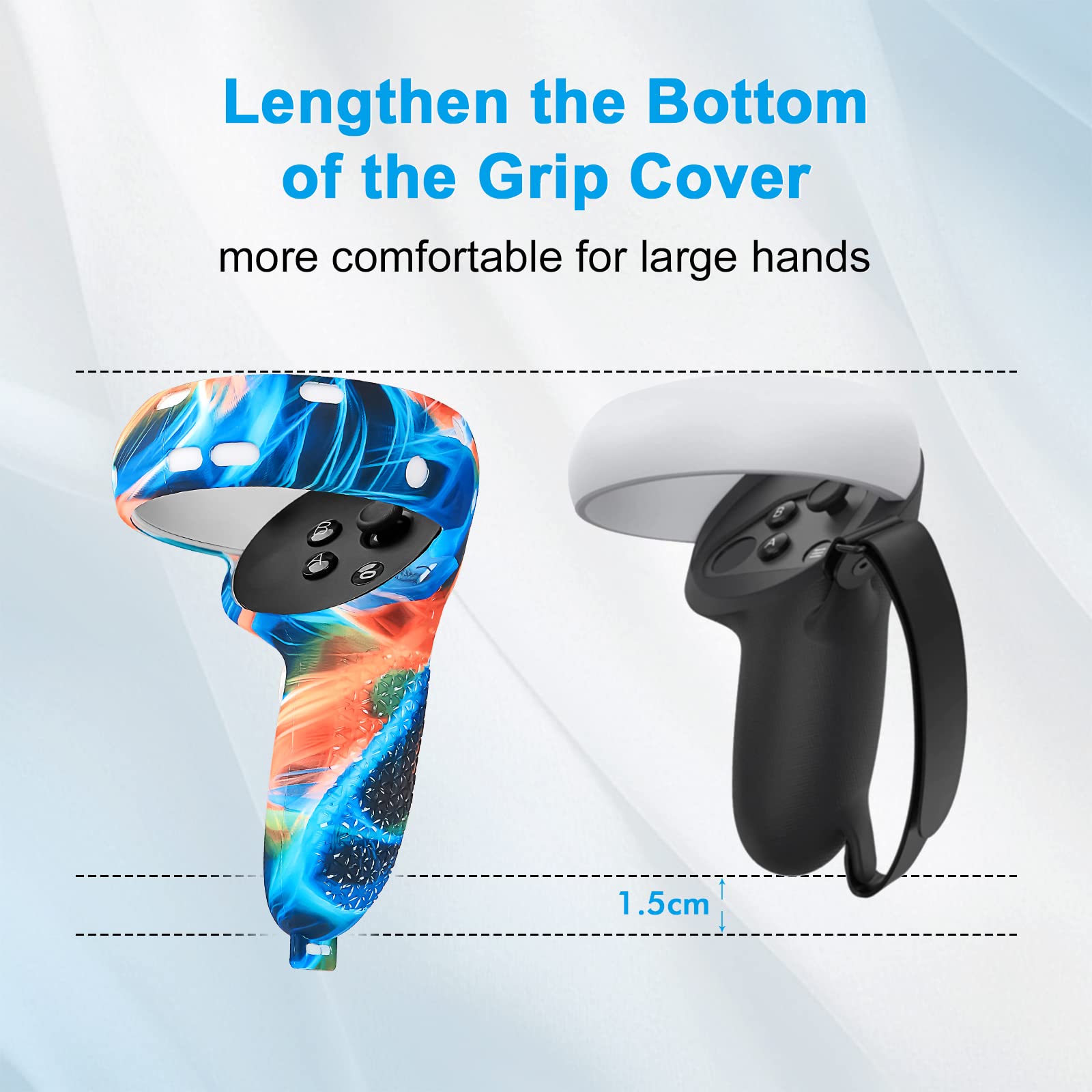 Relohas VR Accessory Set for Oculus Quest 2/Meta Quest 2 - Includes Controller Grip Leather Cover, VR Shell Cover & Face Cover - Perfect for Gaming, Virtual Reality & Holiday Gifts (Christmas, Halloween) - Aurora Series