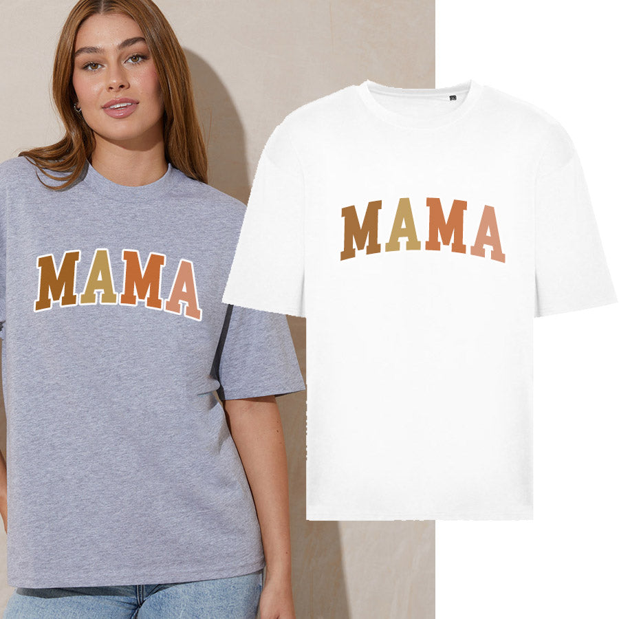 Autumn Mama College Oversized T-Shirt for Women - Comfortable Casual Long Sleeve Shirt for Fall Season | Perfect for Campus, Streetwear & Cozy Outfits