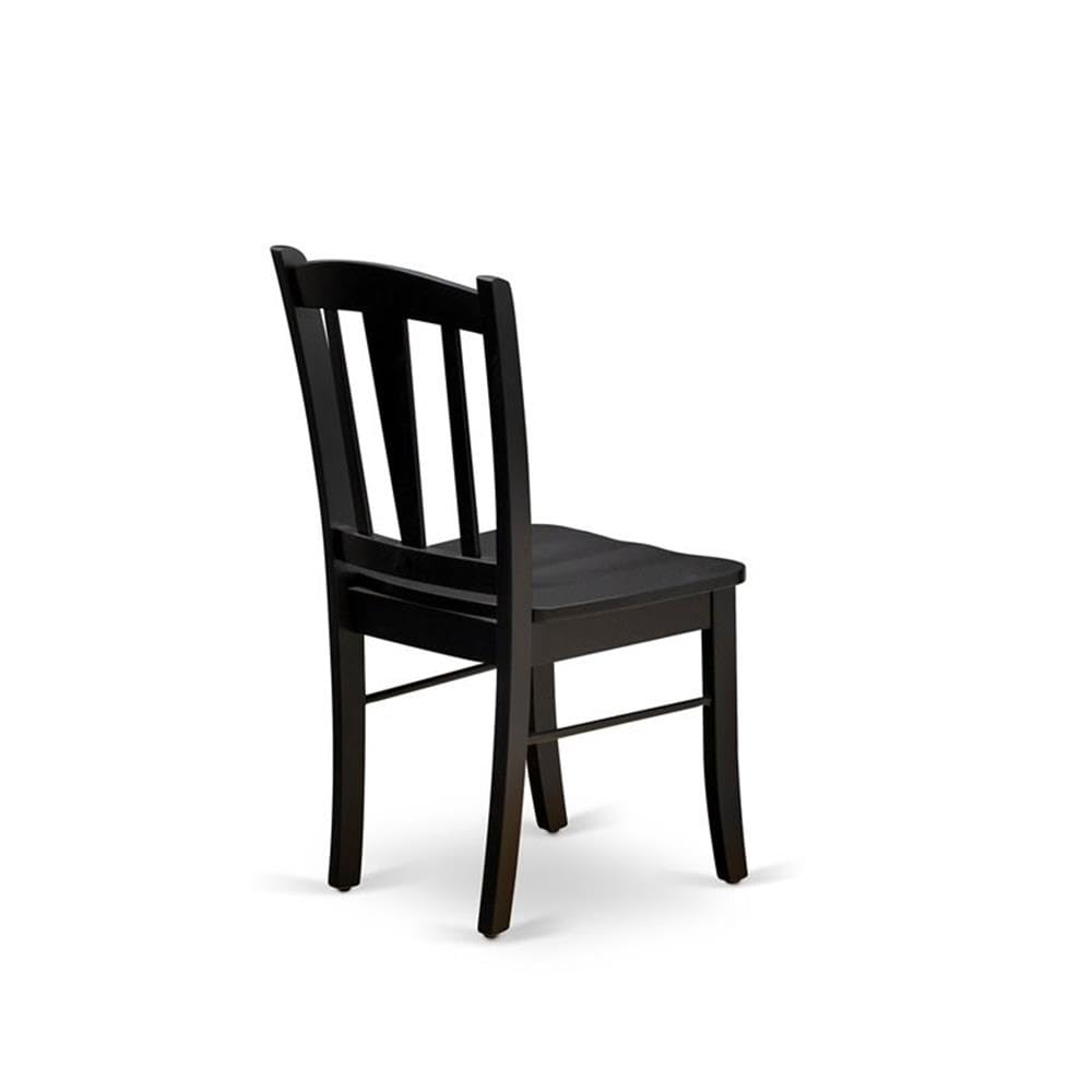 East West Furniture SHDL3-BLK-W 3-Piece Round Dining Table Set with Pedestal Base & 2 Chairs, 42x42 Inch, Black - Perfect for Small Spaces, Apartments & Cozy Kitchens