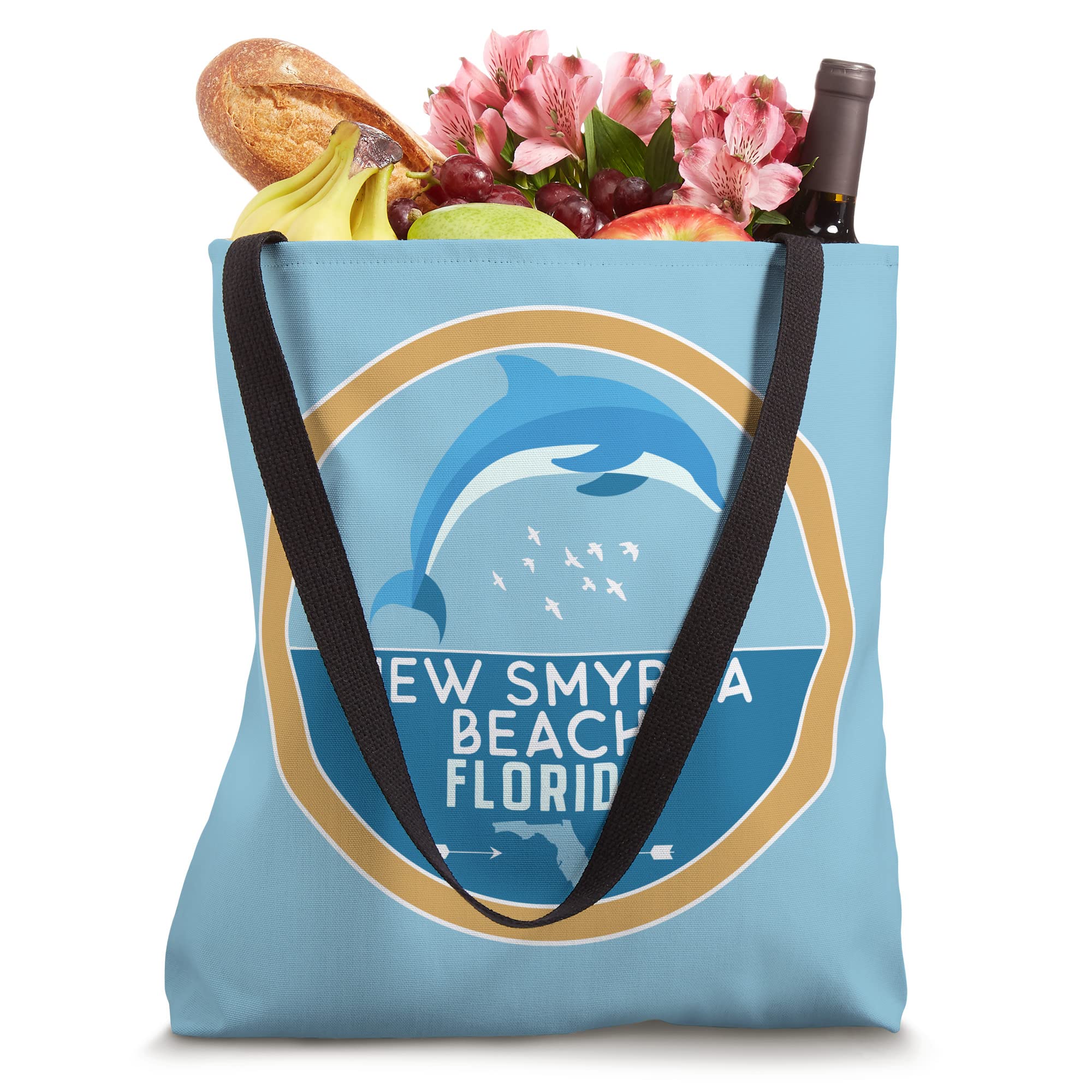 Florida Dolphin Souvenir Tote Bag - New Smyrna Beach Vacation Gift | Perfect for Beach Trips, Shopping & Daily Use