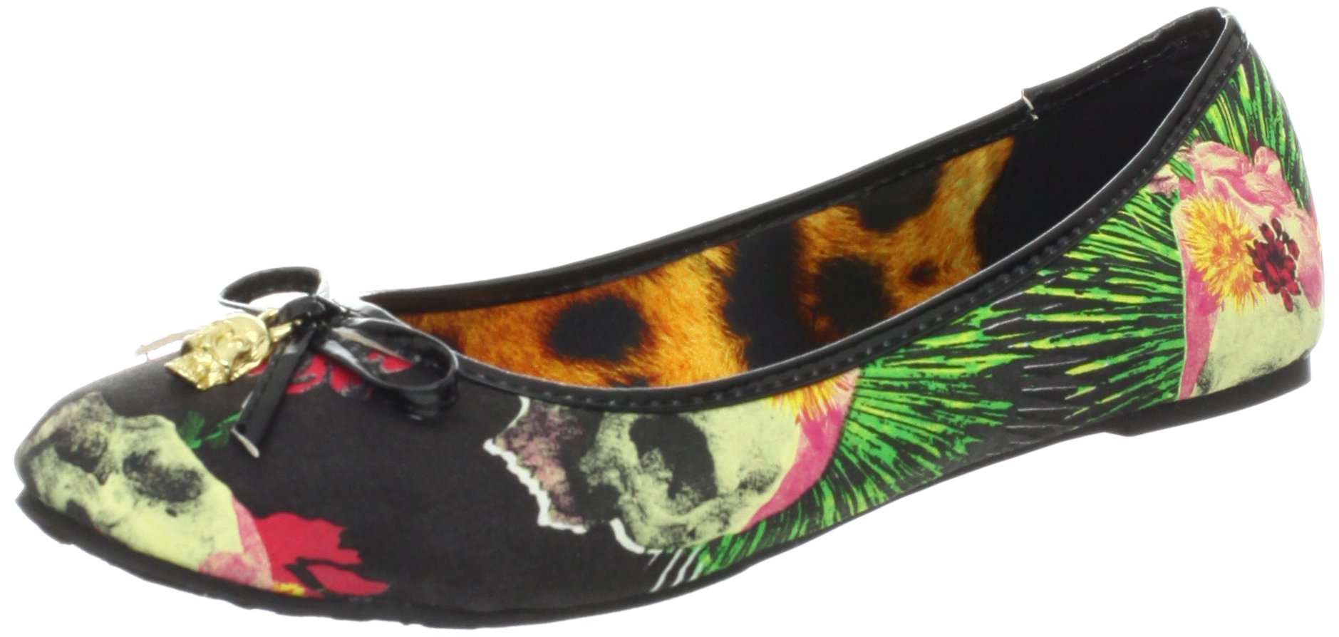 Iron Fist Women's Reina Muerte Ballet Flat Shoes - Gothic Punk Rock Style Comfortable Slip-On Flats for Casual Wear, Concerts & Halloween Costumes