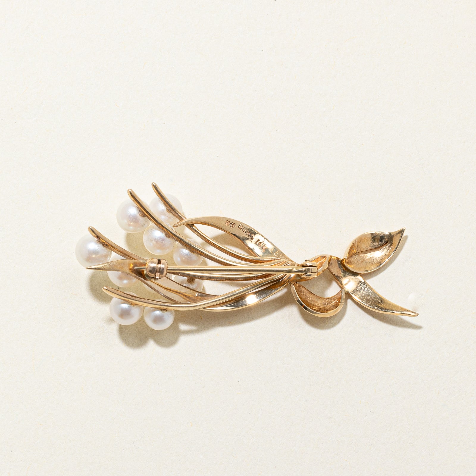 14K Gold Pearl Bouquet Brooch - Elegant Floral Pin for Women - Perfect for Weddings, Parties & Special Occasions