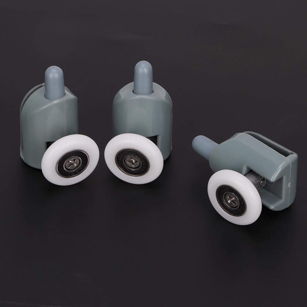 4Pcs Plastic Glass Bearing Rollers for 5MM/6MM Shower Sliding Doors - Smooth Sliding Door Wheels & Pulley System for Shower Cabin, Spa Room, Bathroom Renovation (8 Pcs Top)