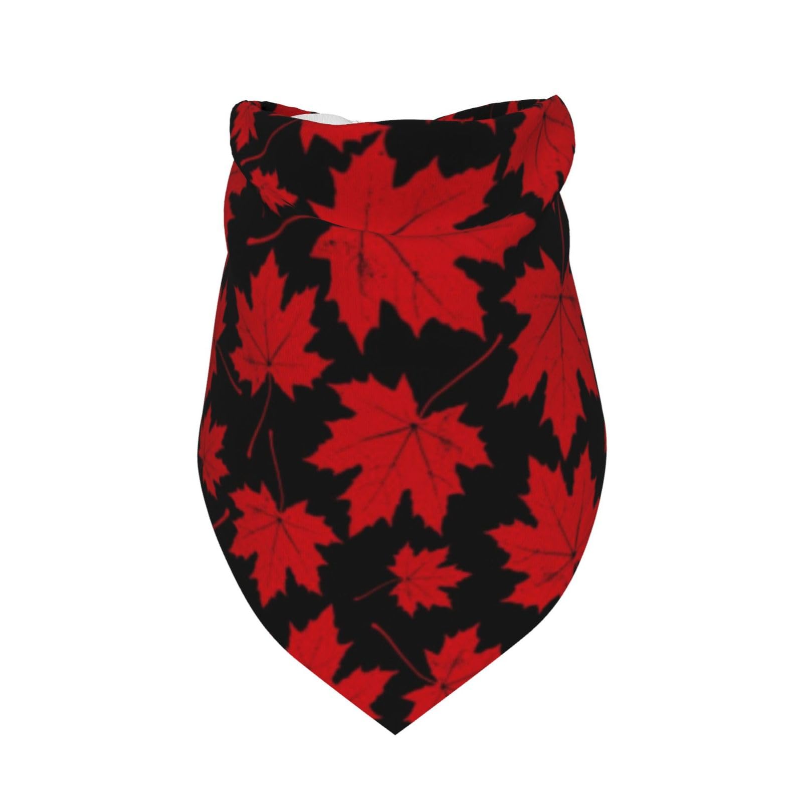 Autumn Red Maple Leaf Dog Bandana - Adjustable Pet Scarf for Medium & Large Dogs | Durable, Washable Fabric | Perfect for Fall Photos, Halloween Costumes & Seasonal Pet Accessories