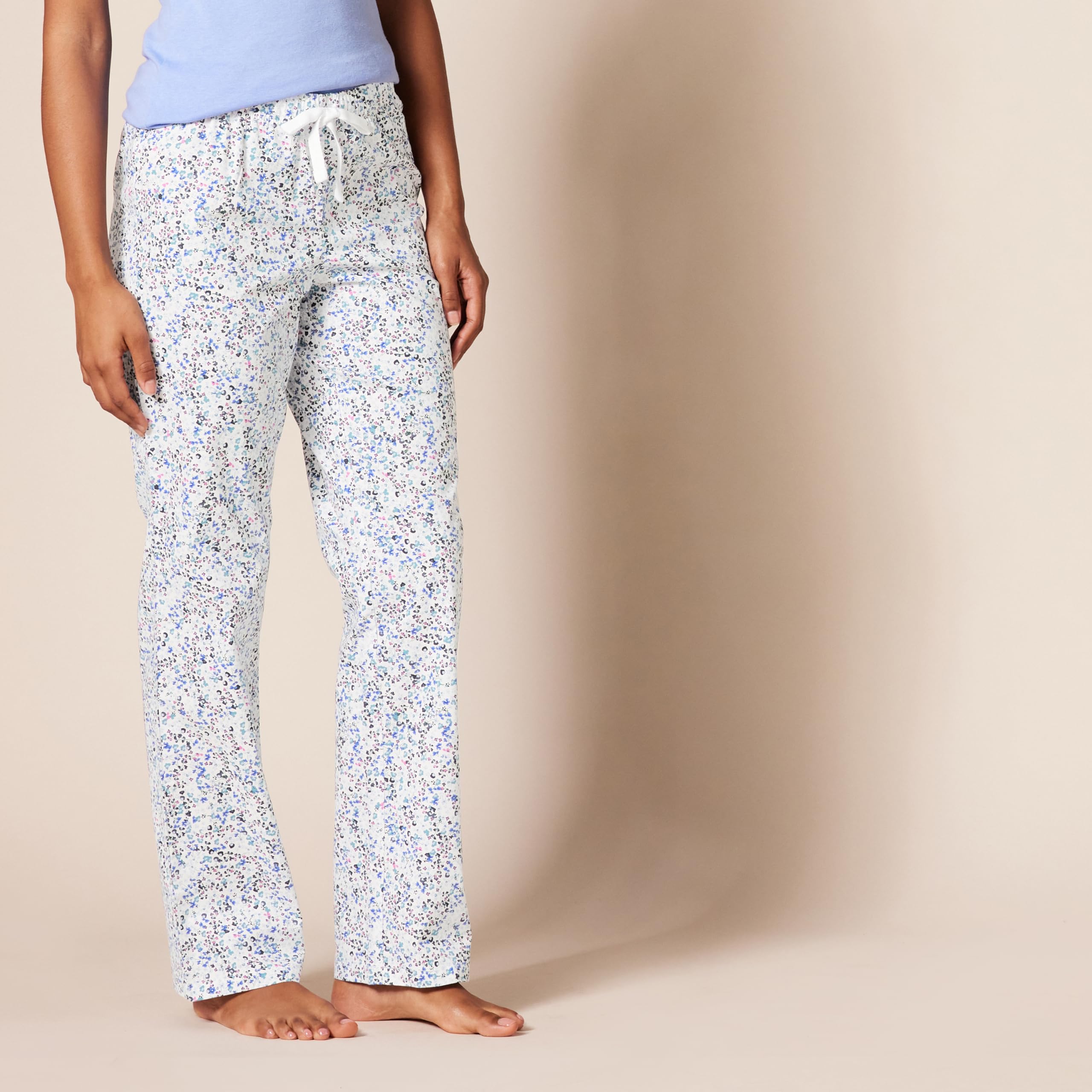 Amazon Essentials Women's Poplin Sleep Pants - Soft & Breathable Lounge Pajama Bottoms for Comfortable Nightwear & Relaxing at Home
