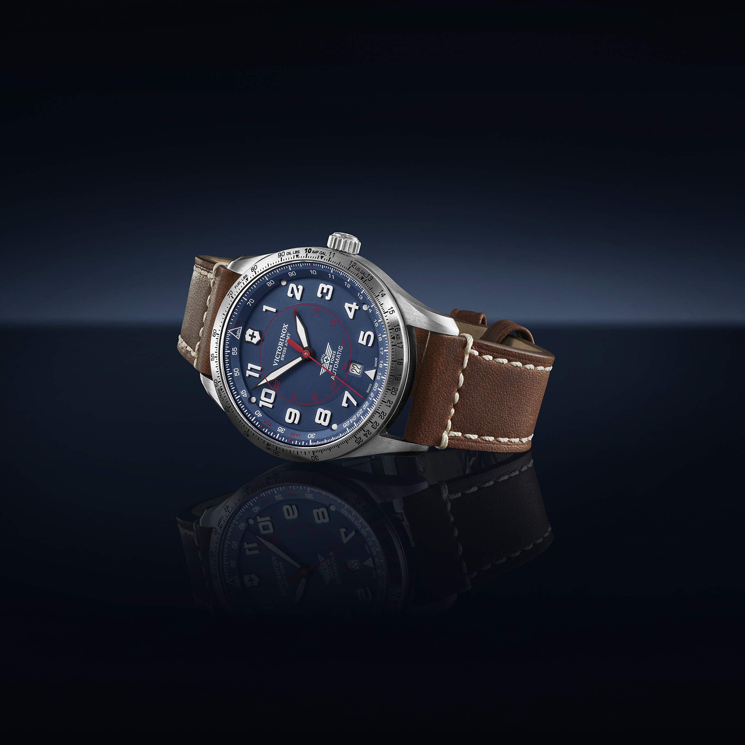 Victorinox AirBoss Mechanical Men's Watch - 42mm Case, 22mm Band, 100M Waterproof - Perfect for Business, Travel & Outdoor Adventures