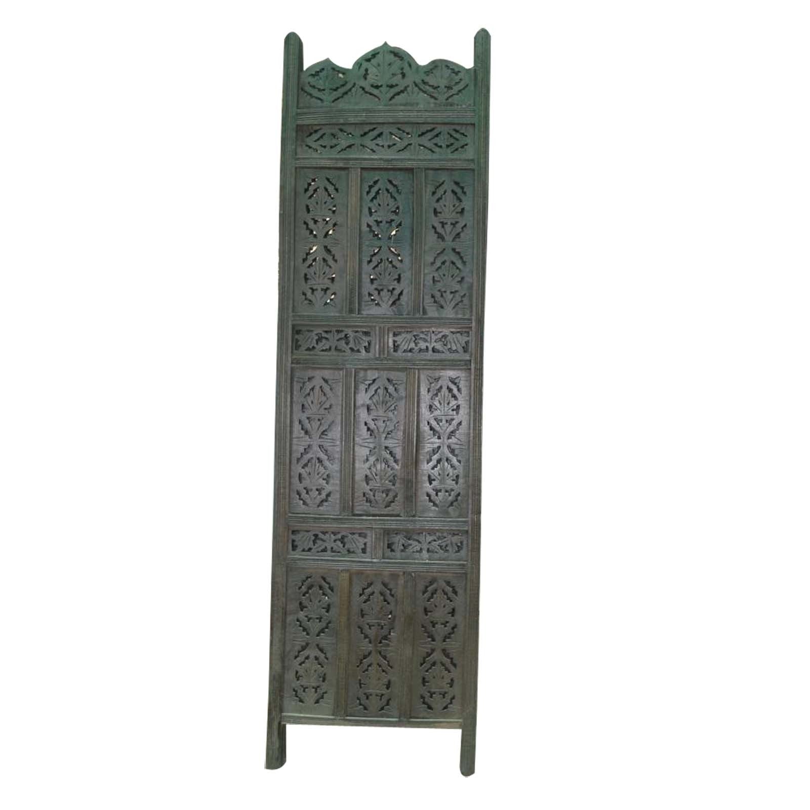 Handcrafted Brown Wooden Room Divider - Dynasty Carved Partition Screen for Home Decor, Office Privacy & Asian-Inspired Interior Design