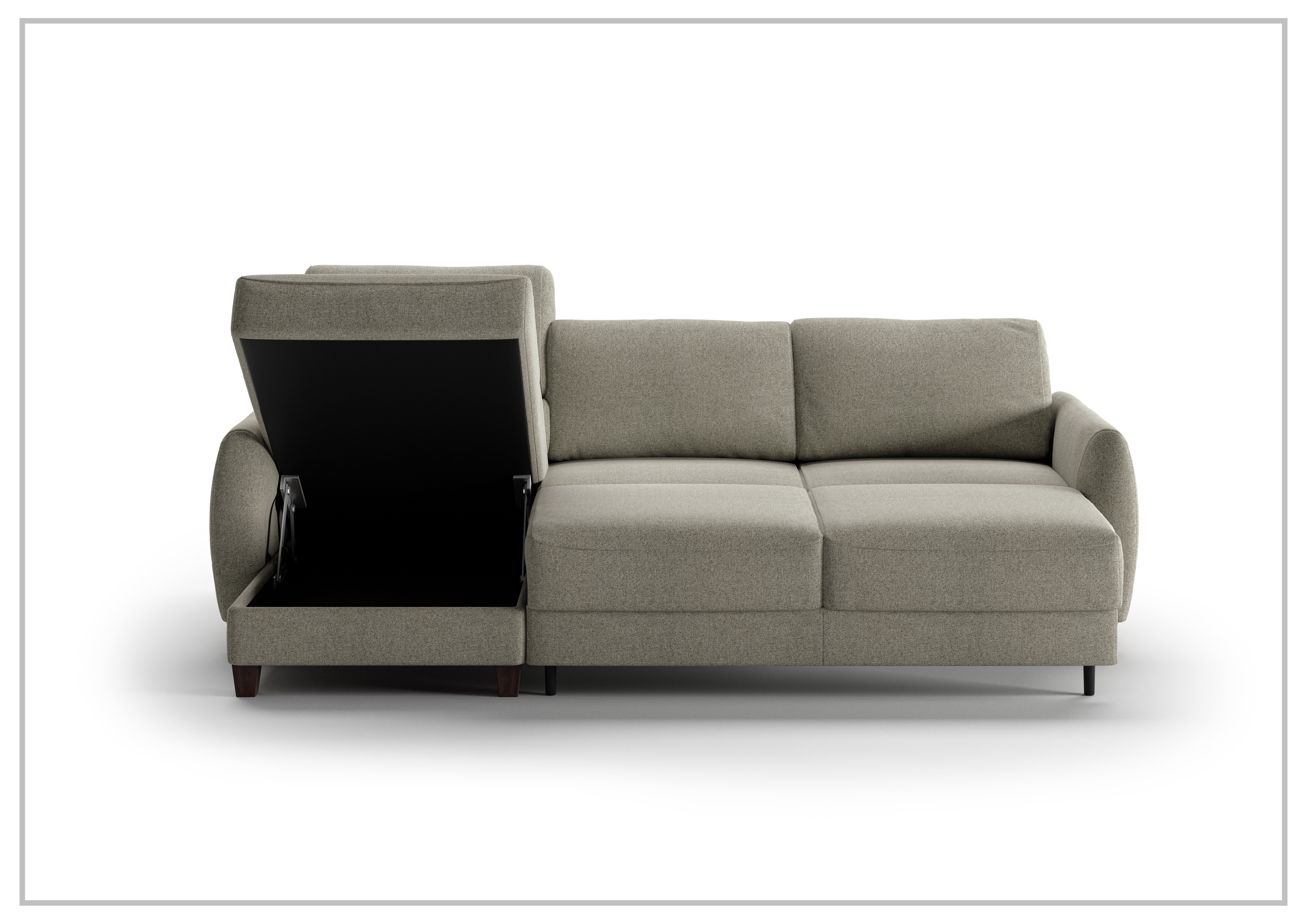 Luonto Delta 3-Seater Fabric Full XL Sectional Sofa Sleeper with Reversible Chaise - Modern Living Room Furniture for Small Spaces, Comfortable Sleeper Sofa for Guests, Perfect for Apartments and Cozy Homes