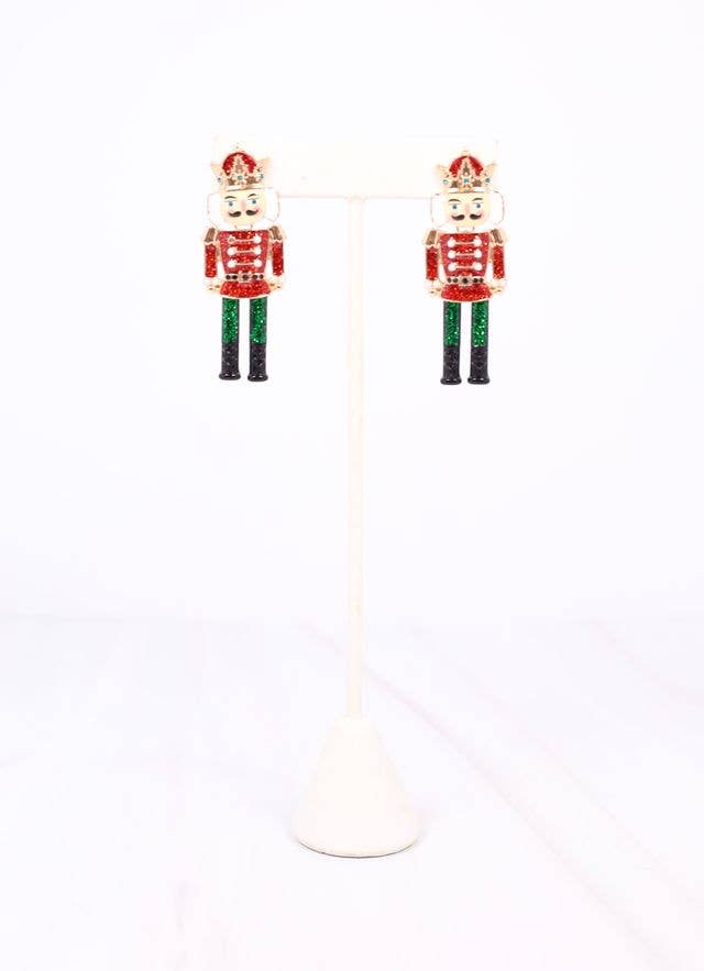Nutcracker Waltz Christmas Earrings - Festive Holiday Dangle Earrings for Women, Perfect for Christmas Parties & Gift Giving