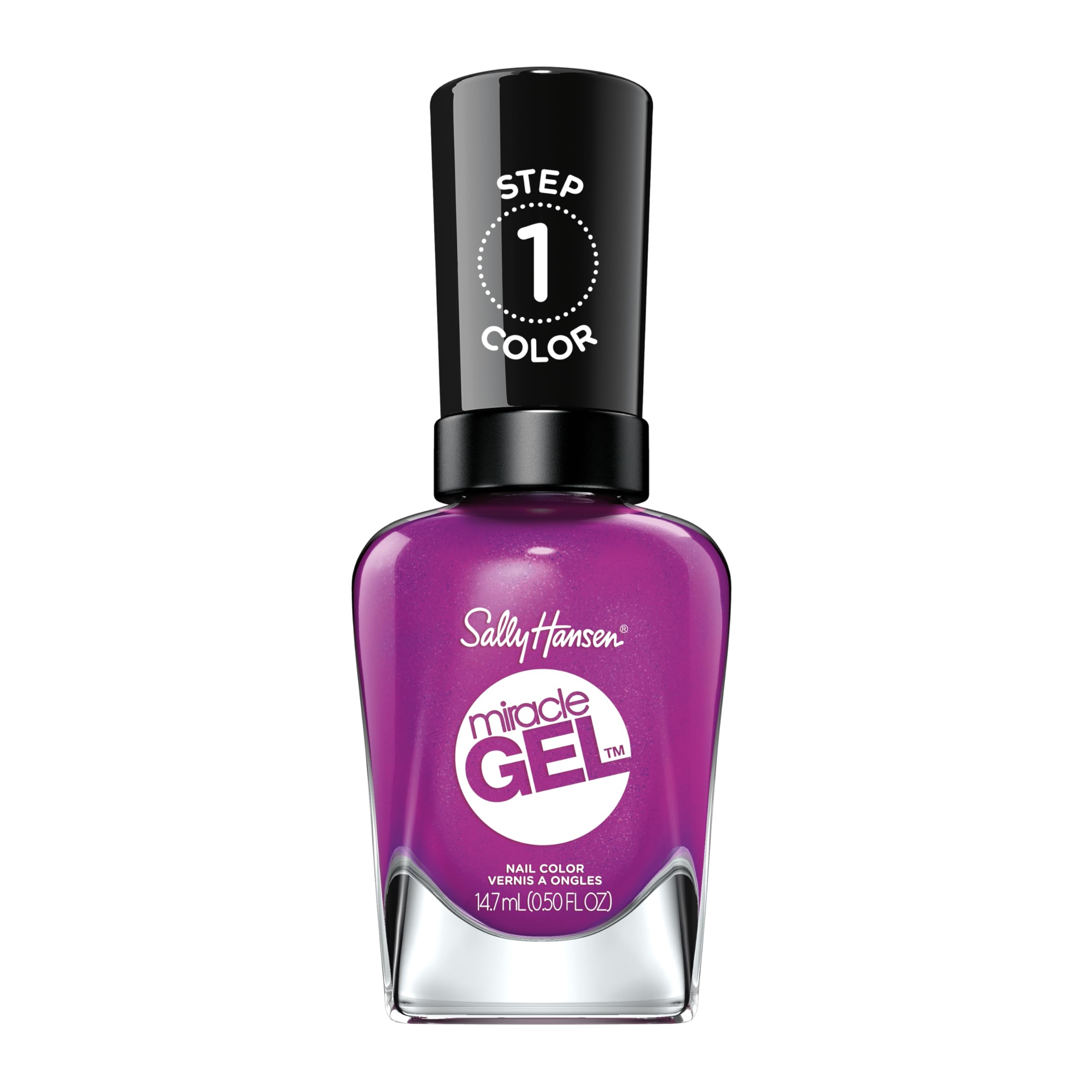 Sally Hansen Miracle Gel™ Hunger Flames - Long-Lasting Purple Nail Polish with Gel-Like Shine, No UV Lamp Required - Salon-Quality Manicure at Home, Perfect for Parties, Weddings, Date Nights & Special Occasions - Vegan & Cruelty-Free Nail Polish for Women