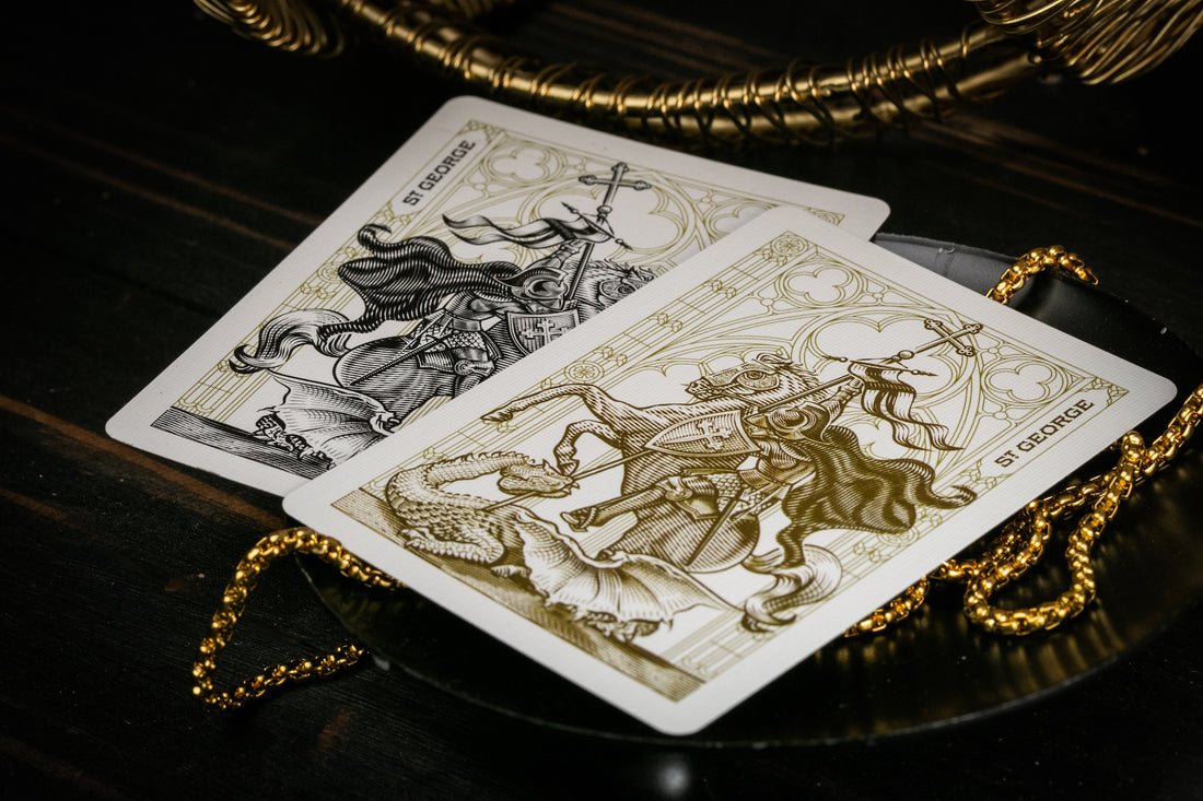 Premium Golden Grace Foiled Edition Cross Playing Cards - Elegant Poker Deck for Magic Tricks, Card Games & Collectibles (Ideal for Parties, Gifts & Cardistry)