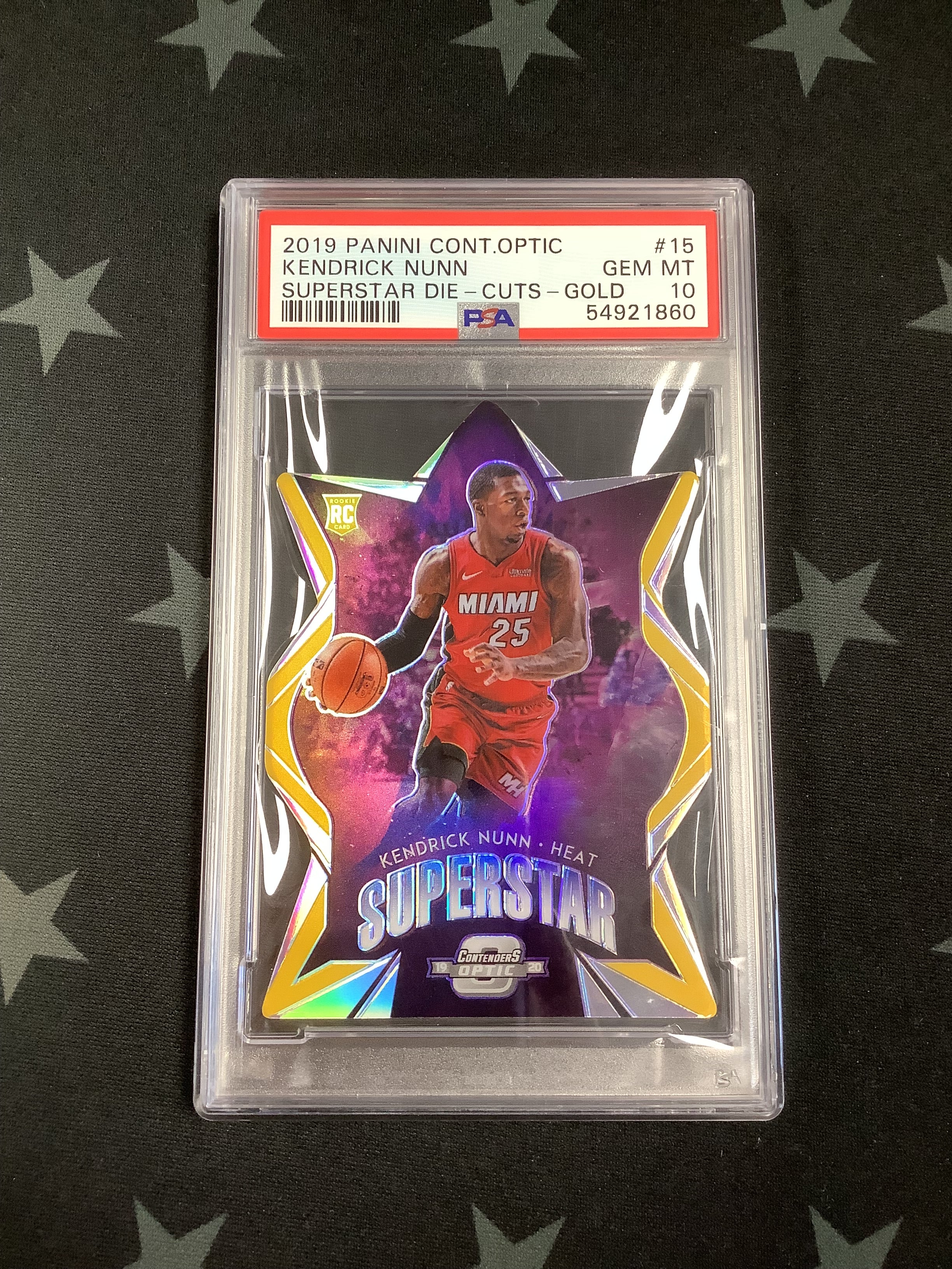 2019 Panini Contenders Optic Superstar Die-Cuts Gold Kendrick Nunn #15/10 PSA GEM MT 10 - Rare Basketball Trading Card for Collectors & Investors