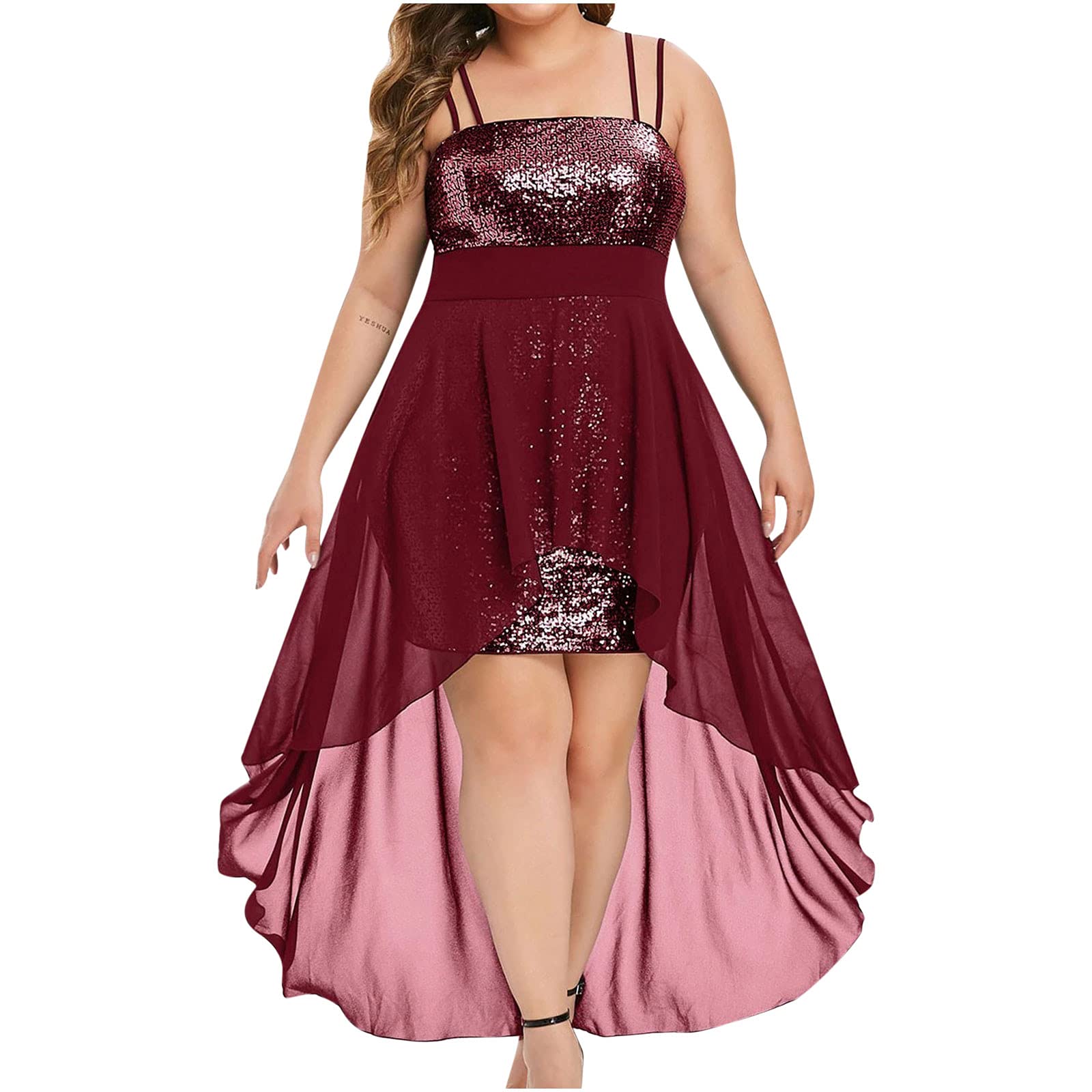 Sexy Sequin Sling Club Dress for Women - Deep V Neck Loose Party Night Dress Plus Size Evening Gown | Perfect for Nightclubs, Cocktail Parties & Special Occasions